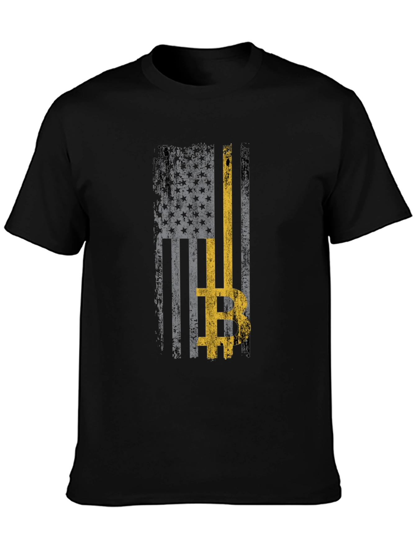 Distressed US Flag Bitcoin T-Shirt