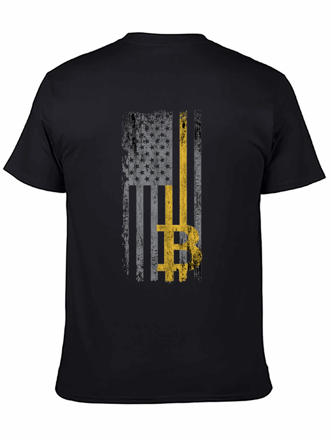 Distressed US Flag Bitcoin T-Shirt