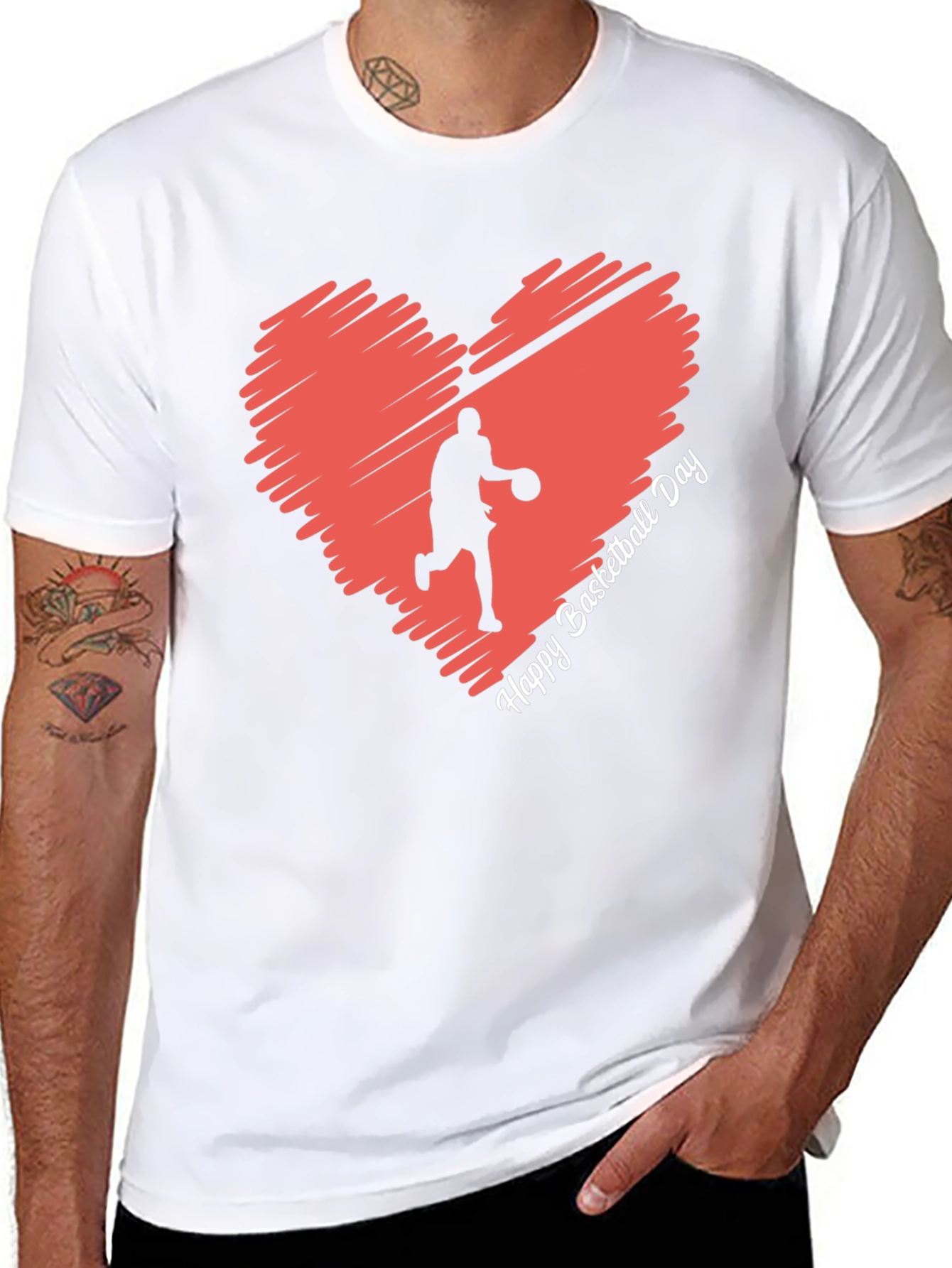 Basketball Day Heart Graphic T-Shirt