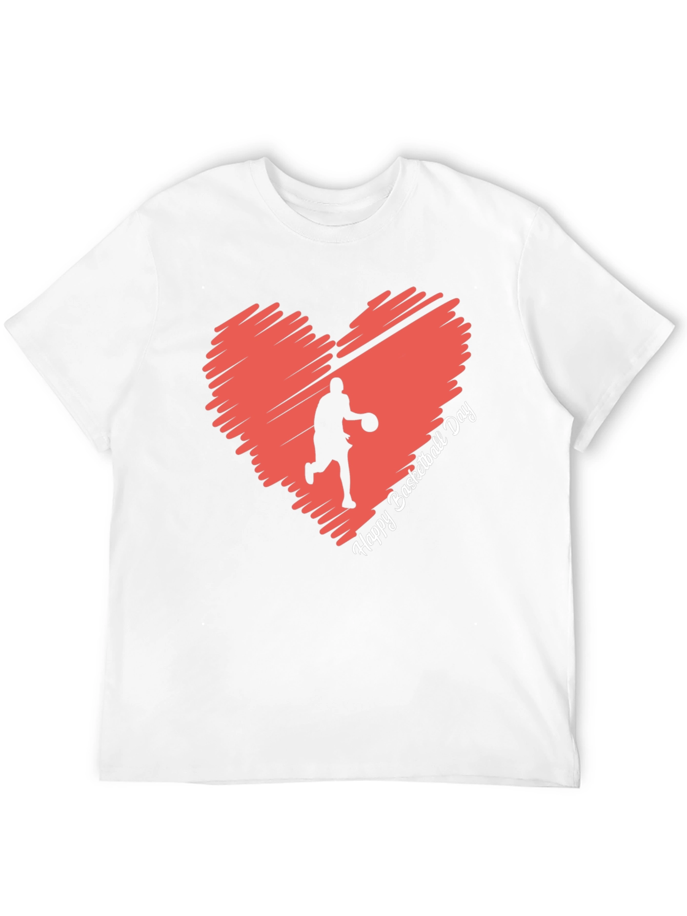 Basketball Day Heart Graphic T-Shirt
