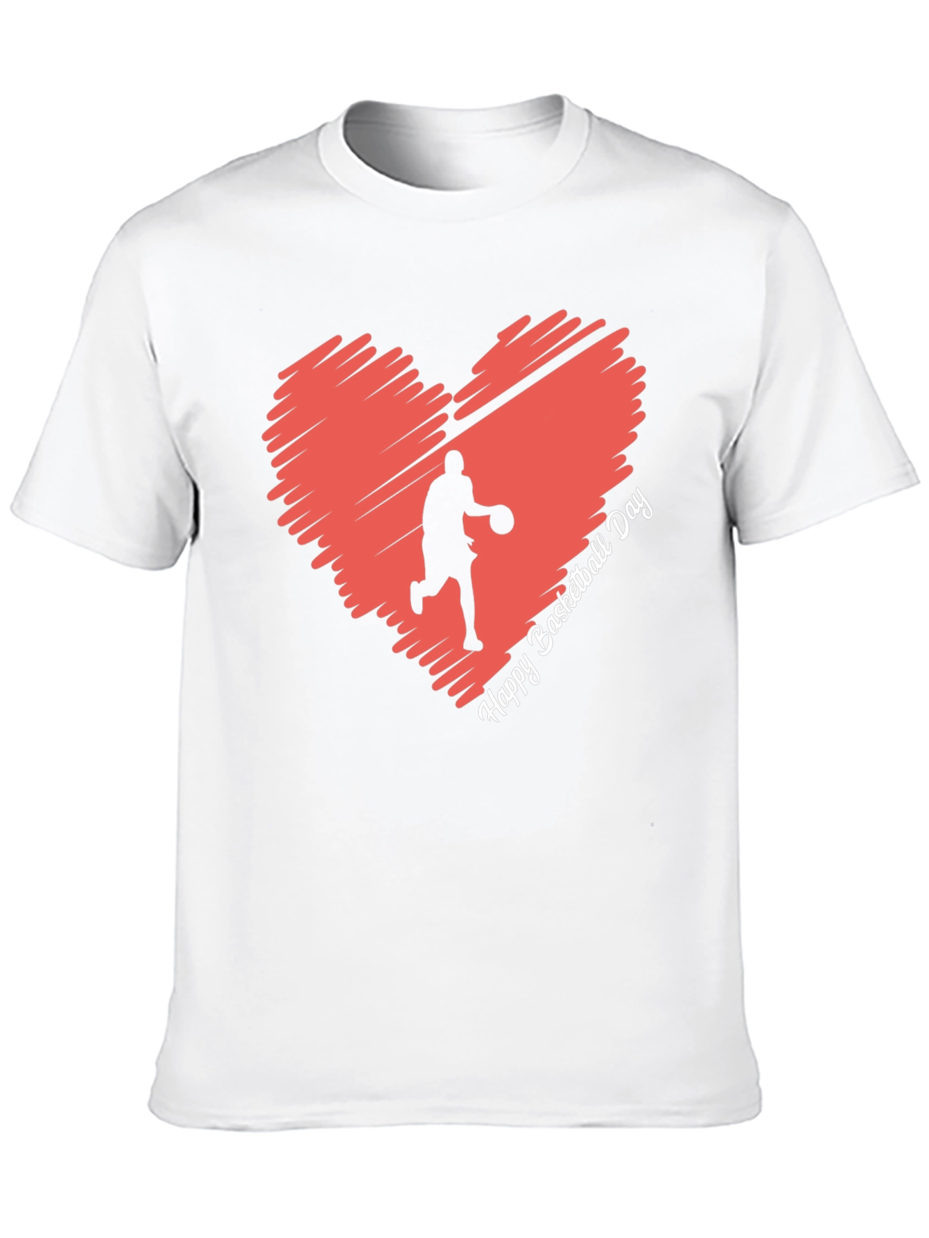 Basketball Day Heart Graphic T-Shirt