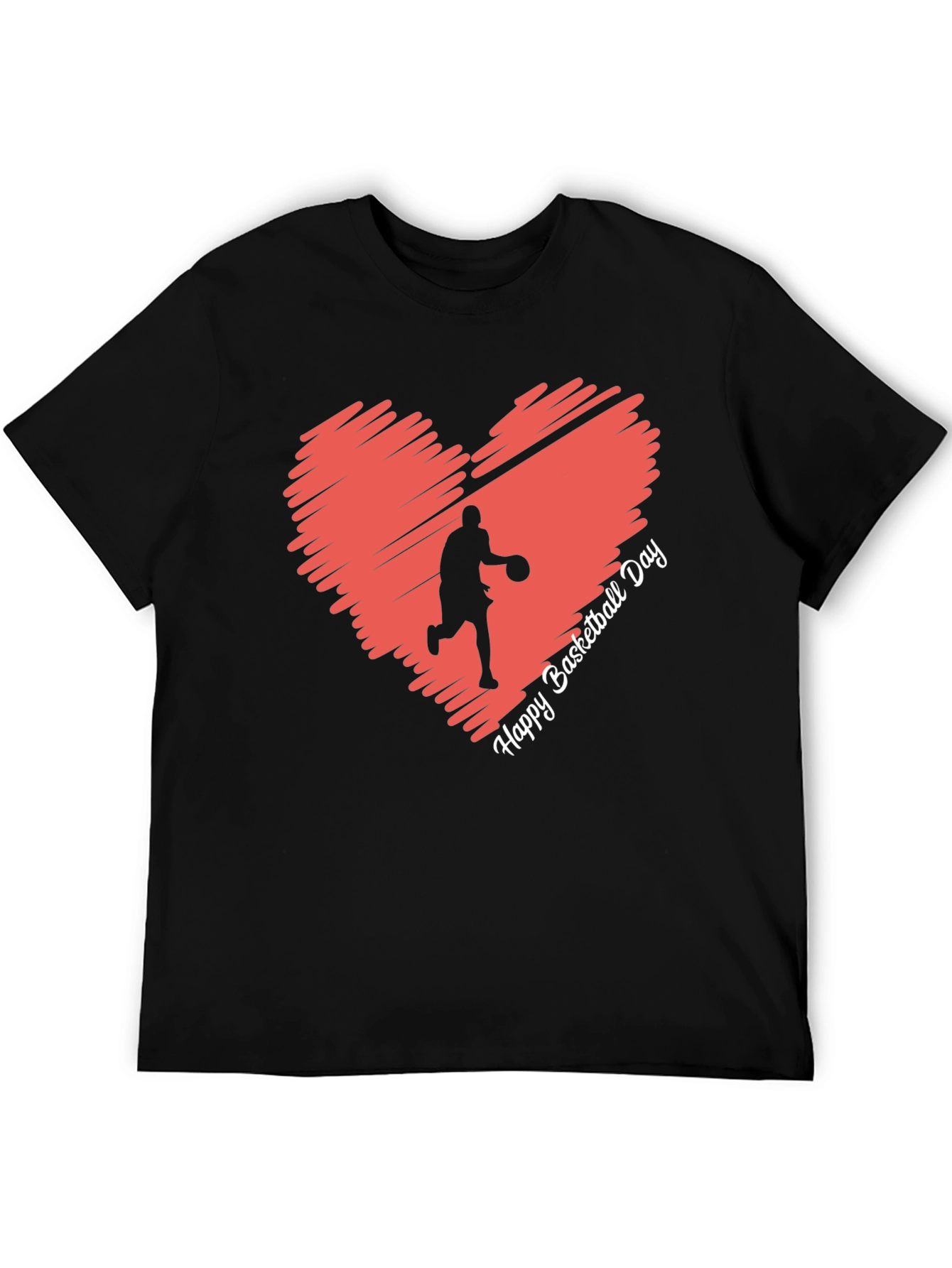 Basketball Day Heart Graphic T-Shirt