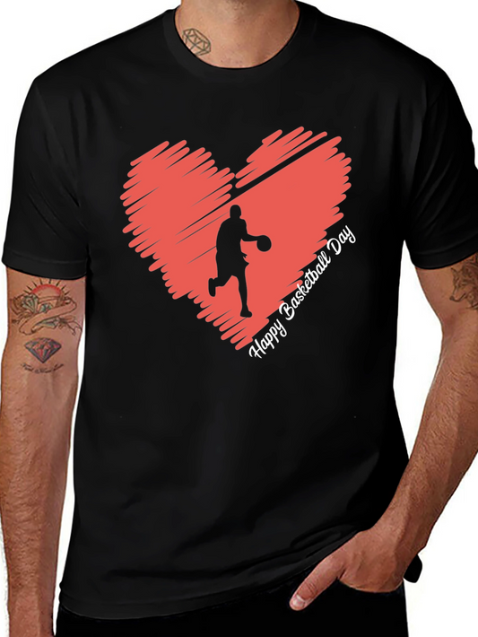 Basketball Day Heart Graphic T-Shirt