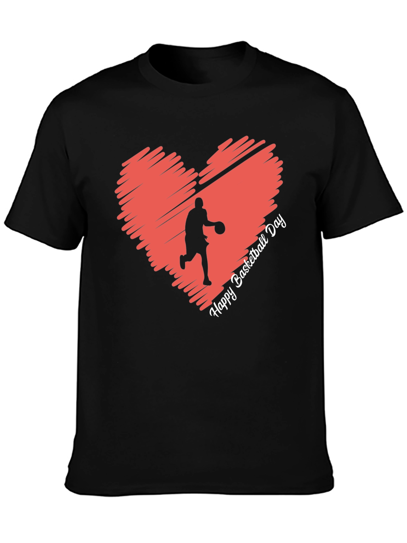 Basketball Day Heart Graphic T-Shirt