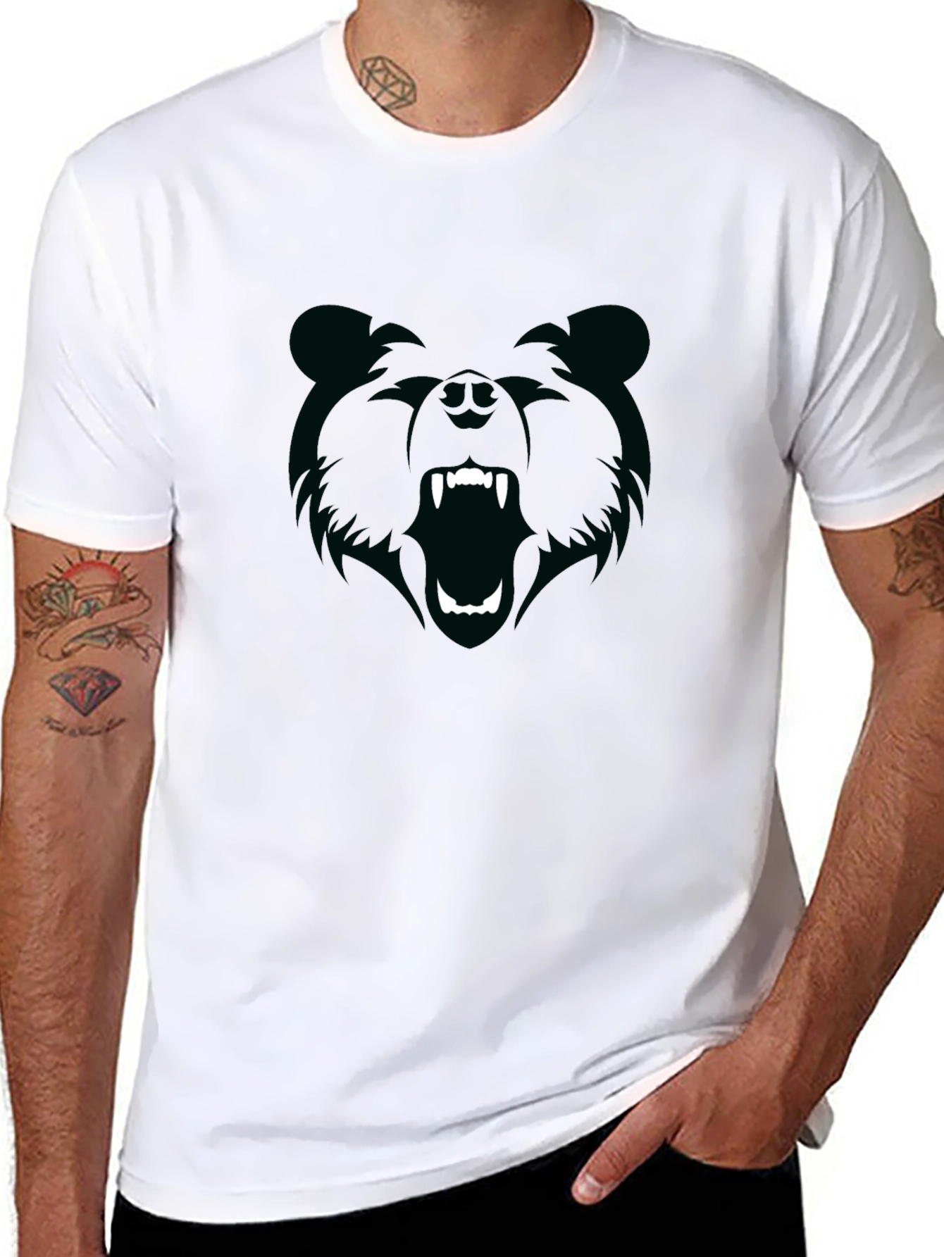 Black Bear Graphic Tee - Mens Crew Neck