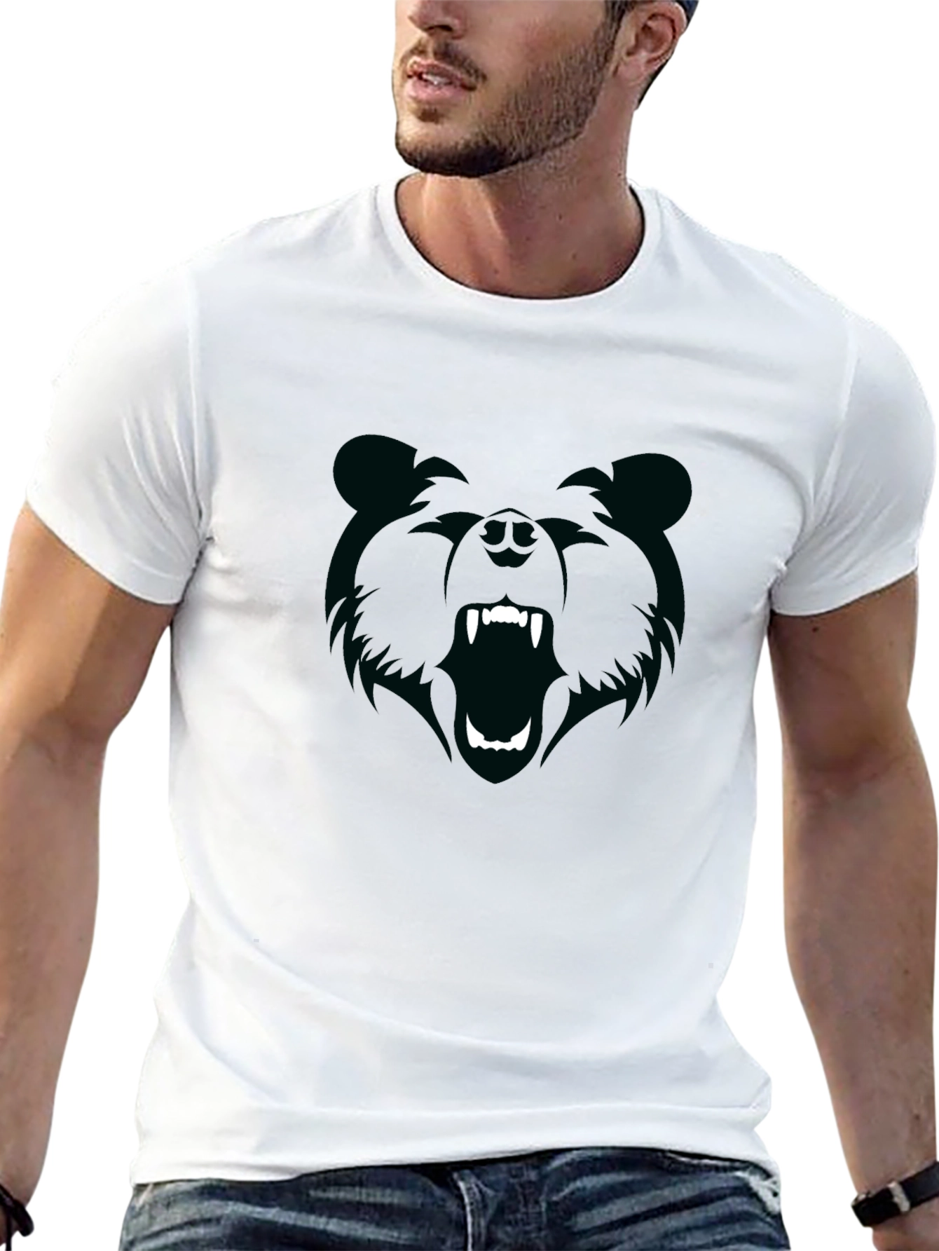 Black Bear Graphic Tee - Mens Crew Neck