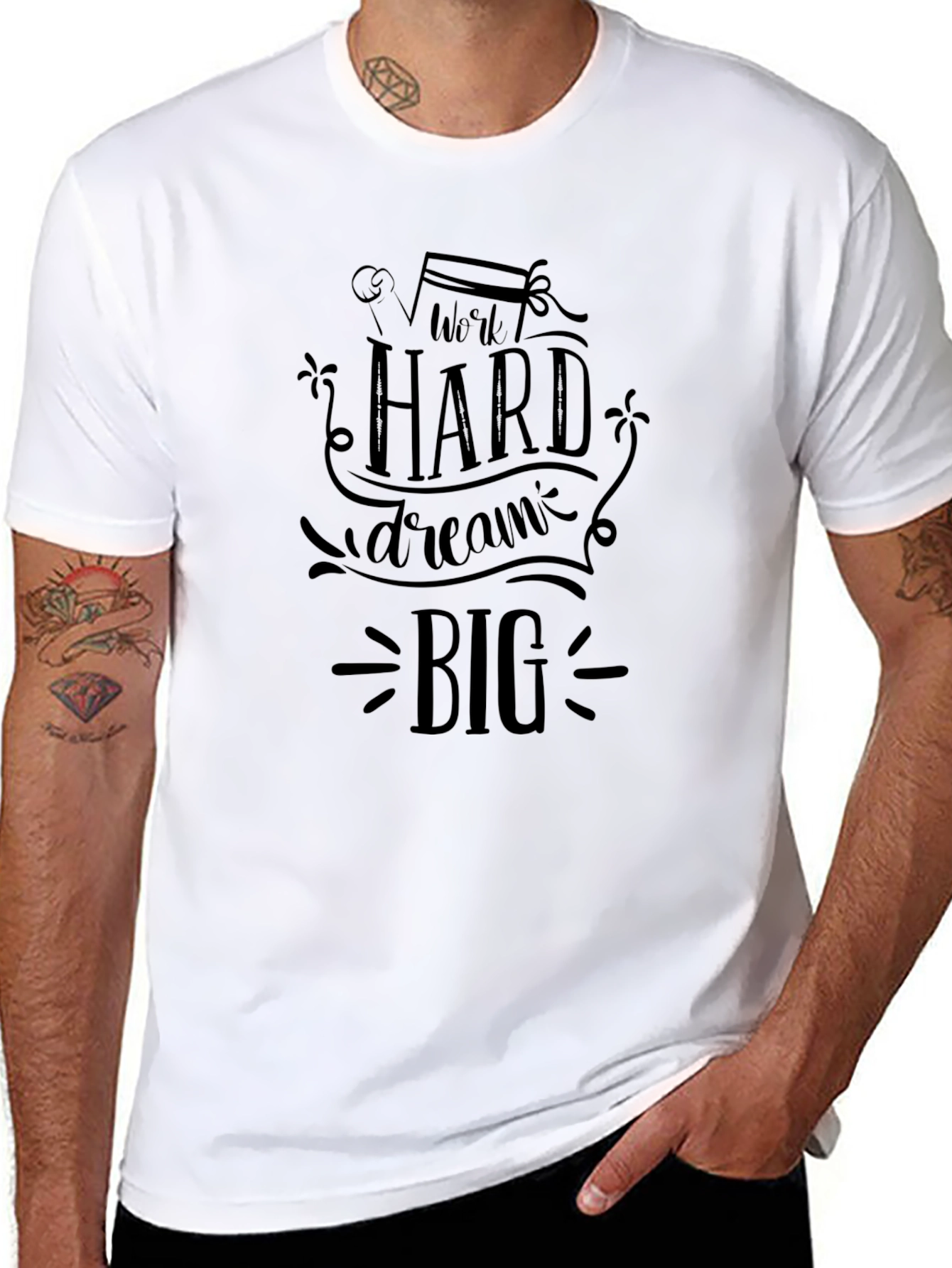 Work Hard Dream Big Black Graphic Tee