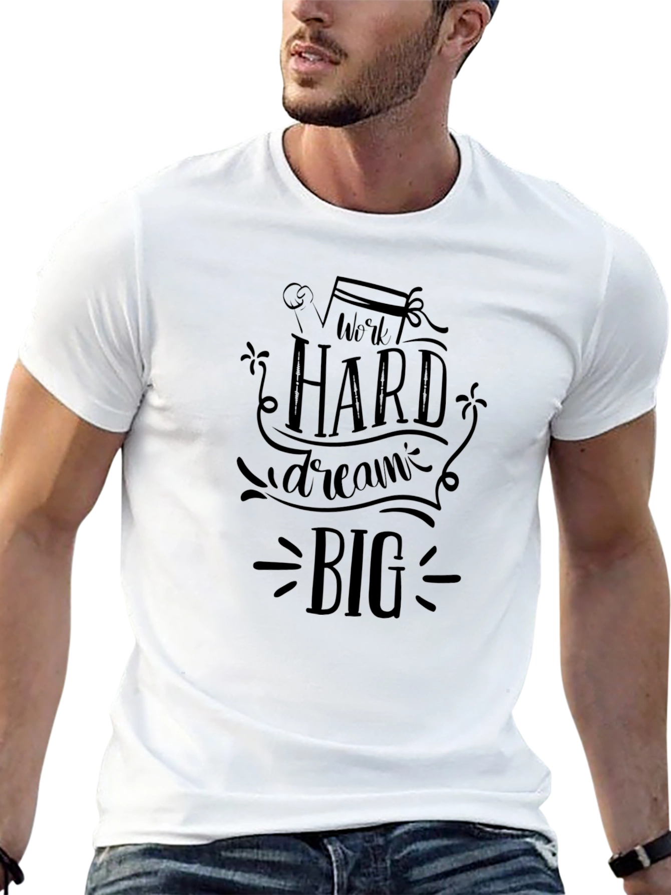 Work Hard Dream Big Black Graphic Tee