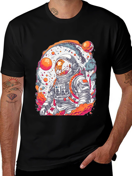 Astronaut Graphic Tee - Black Cotton Blend