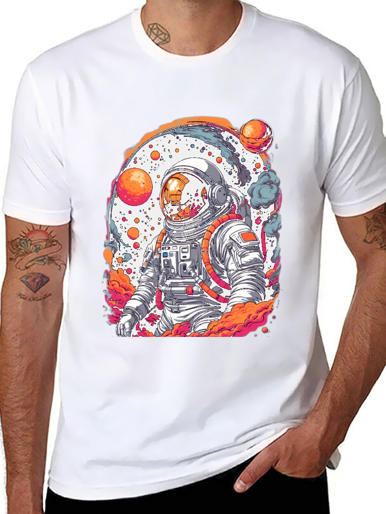 Astronaut Graphic Tee - Black Cotton Blend