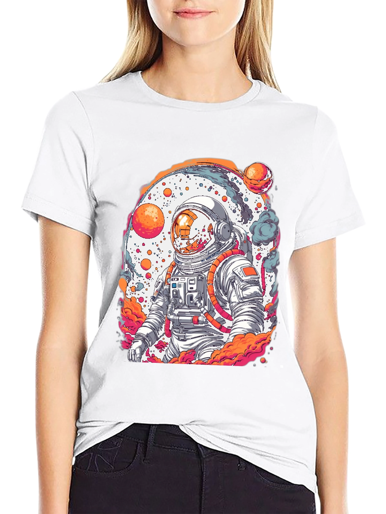 Astronaut Graphic Tee - Black Cotton Blend