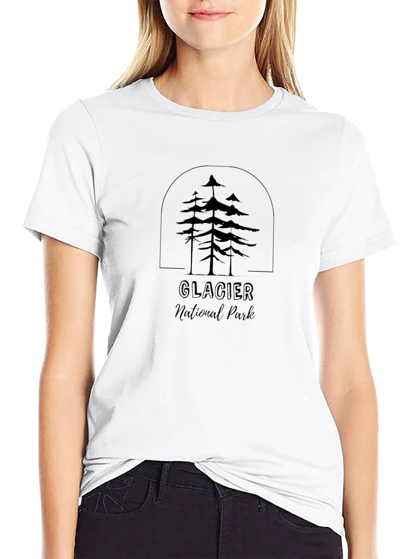 Glacier National Park Graphic Tee - Unisex Black T-Shirt