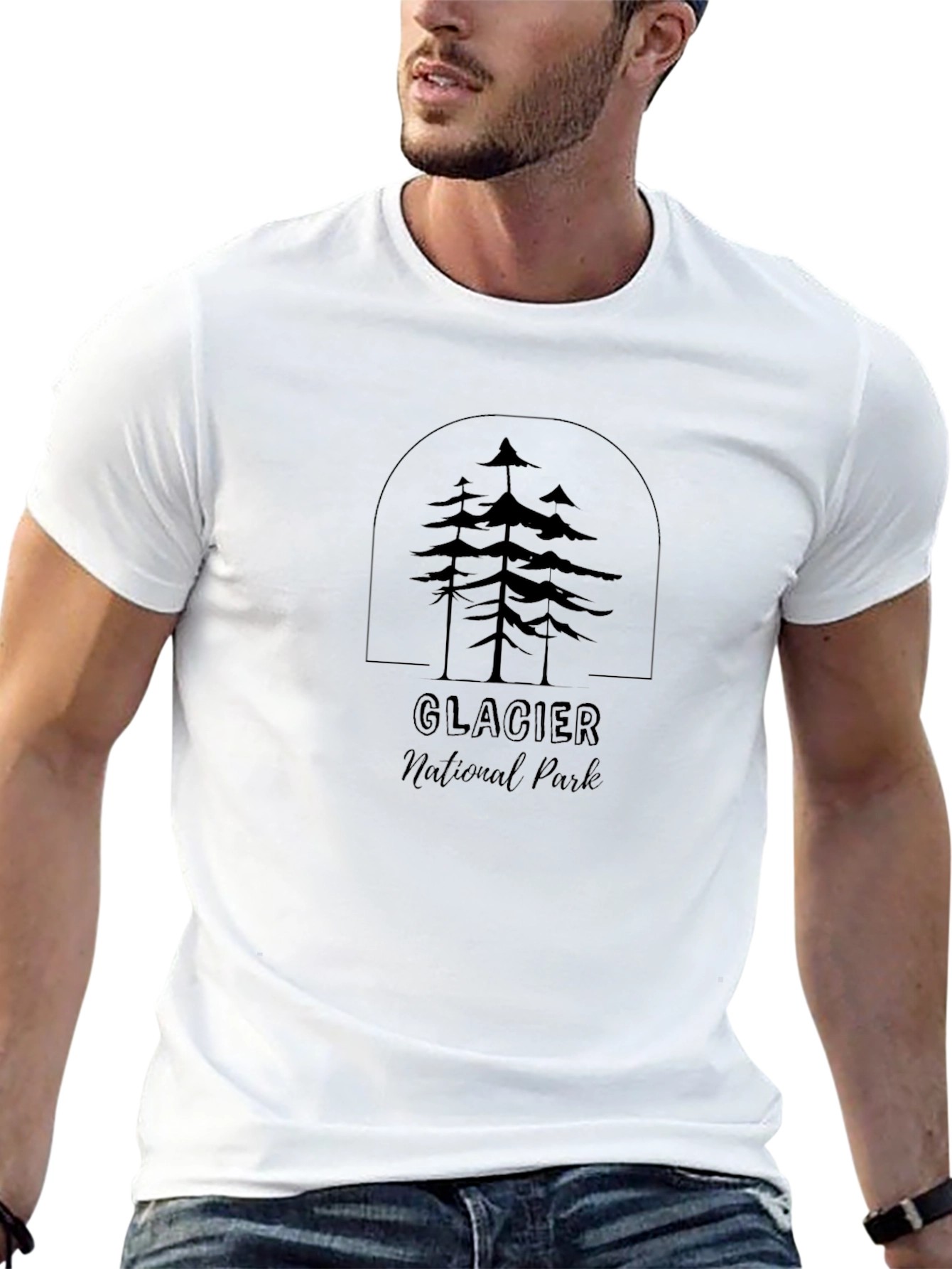 Glacier National Park Graphic Tee - Unisex Black T-Shirt