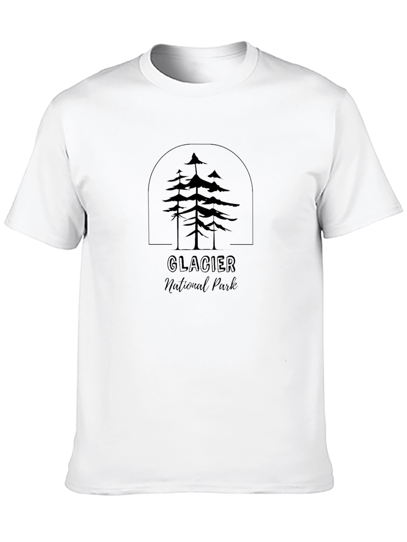 Glacier National Park Graphic Tee - Unisex Black T-Shirt