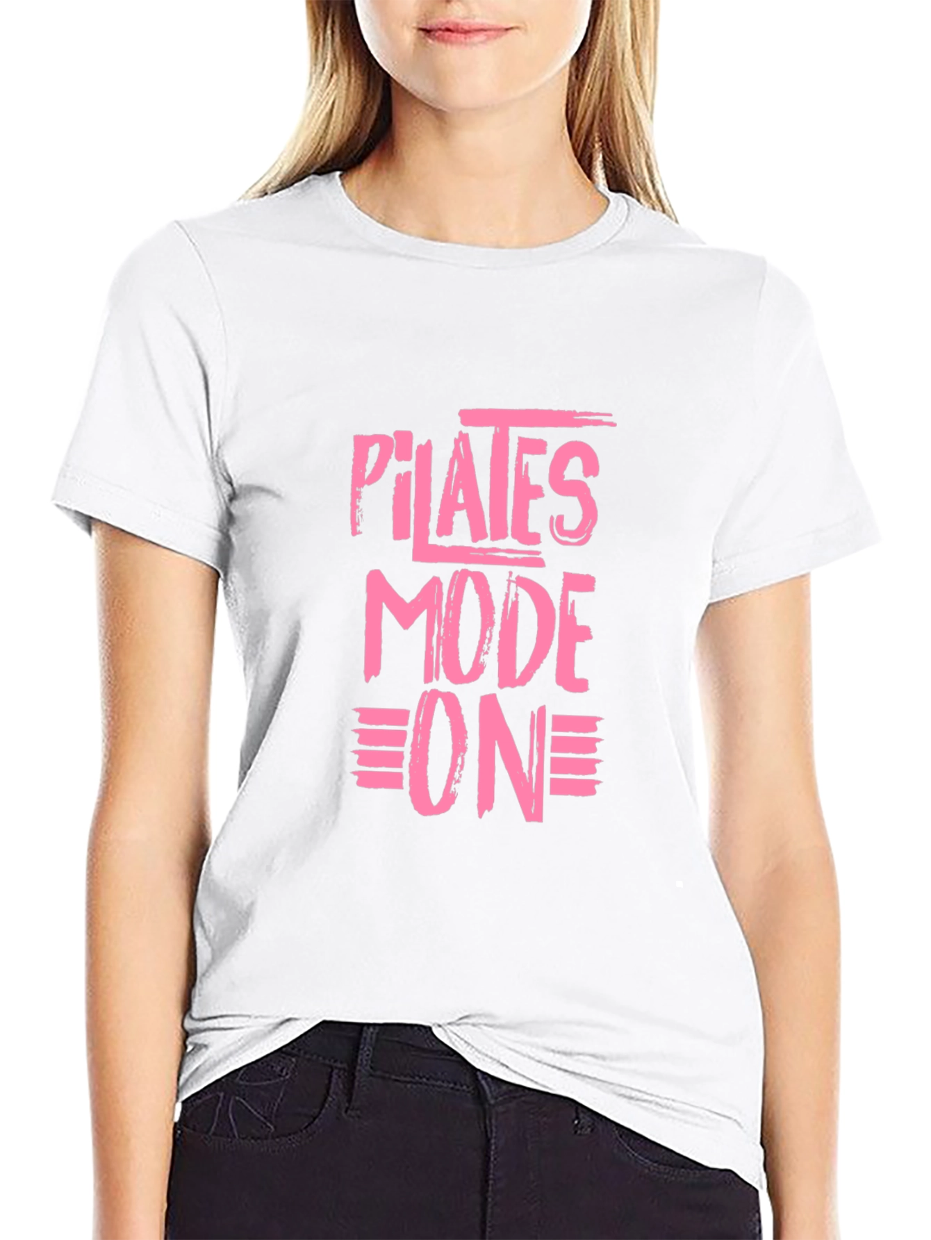 Pilates Mode On Black T-Shirt