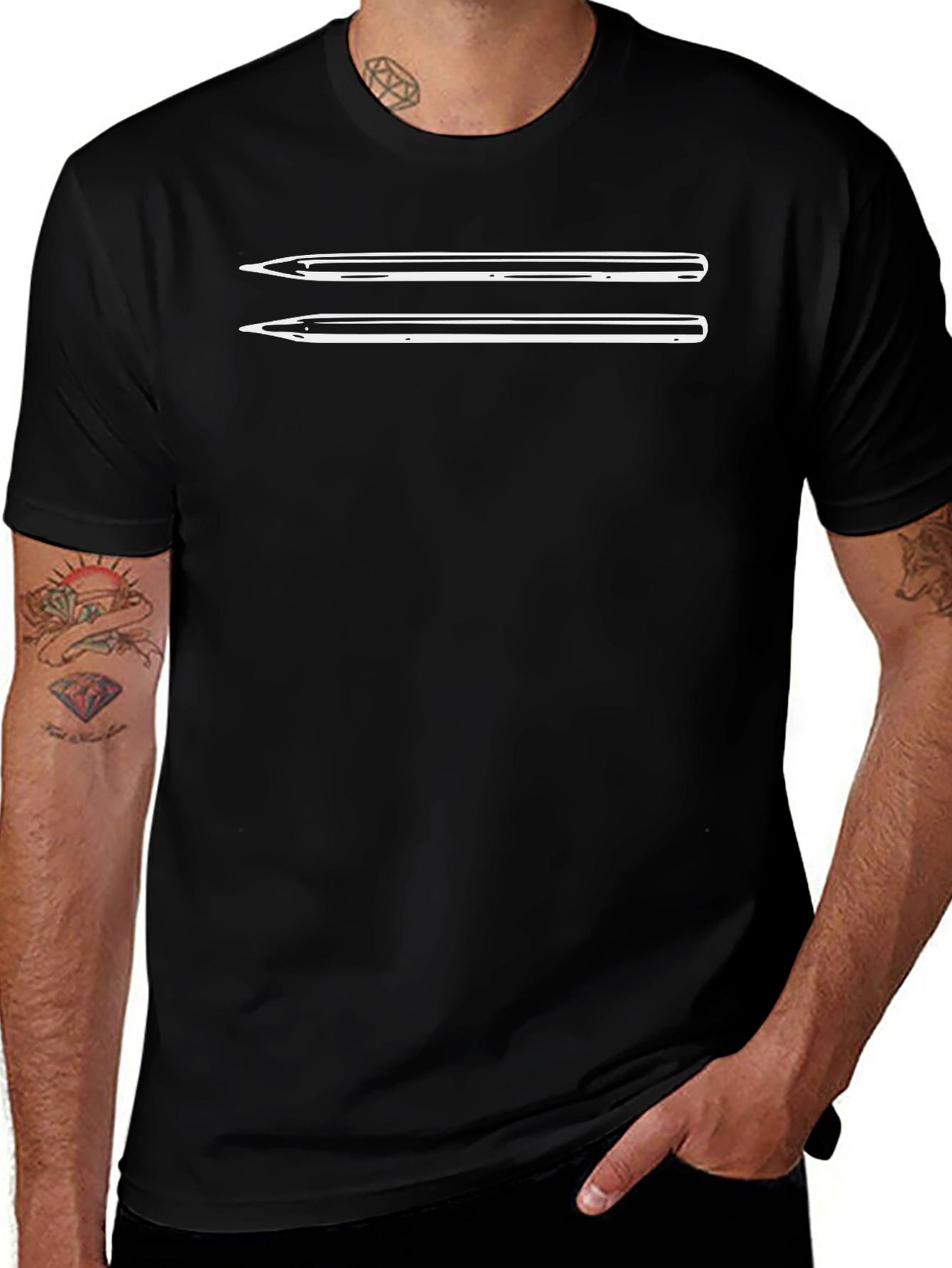 Minimalist Arrow Design Black T-Shirt