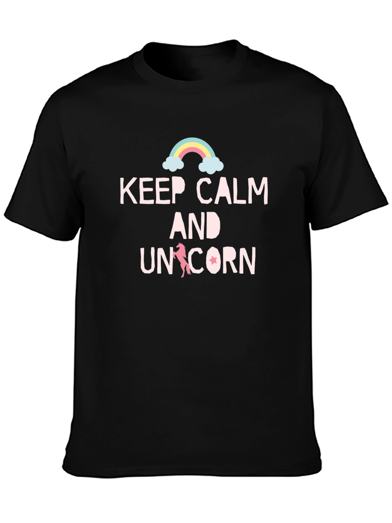 Keep Calm & Unicorn Black T-Shirt
