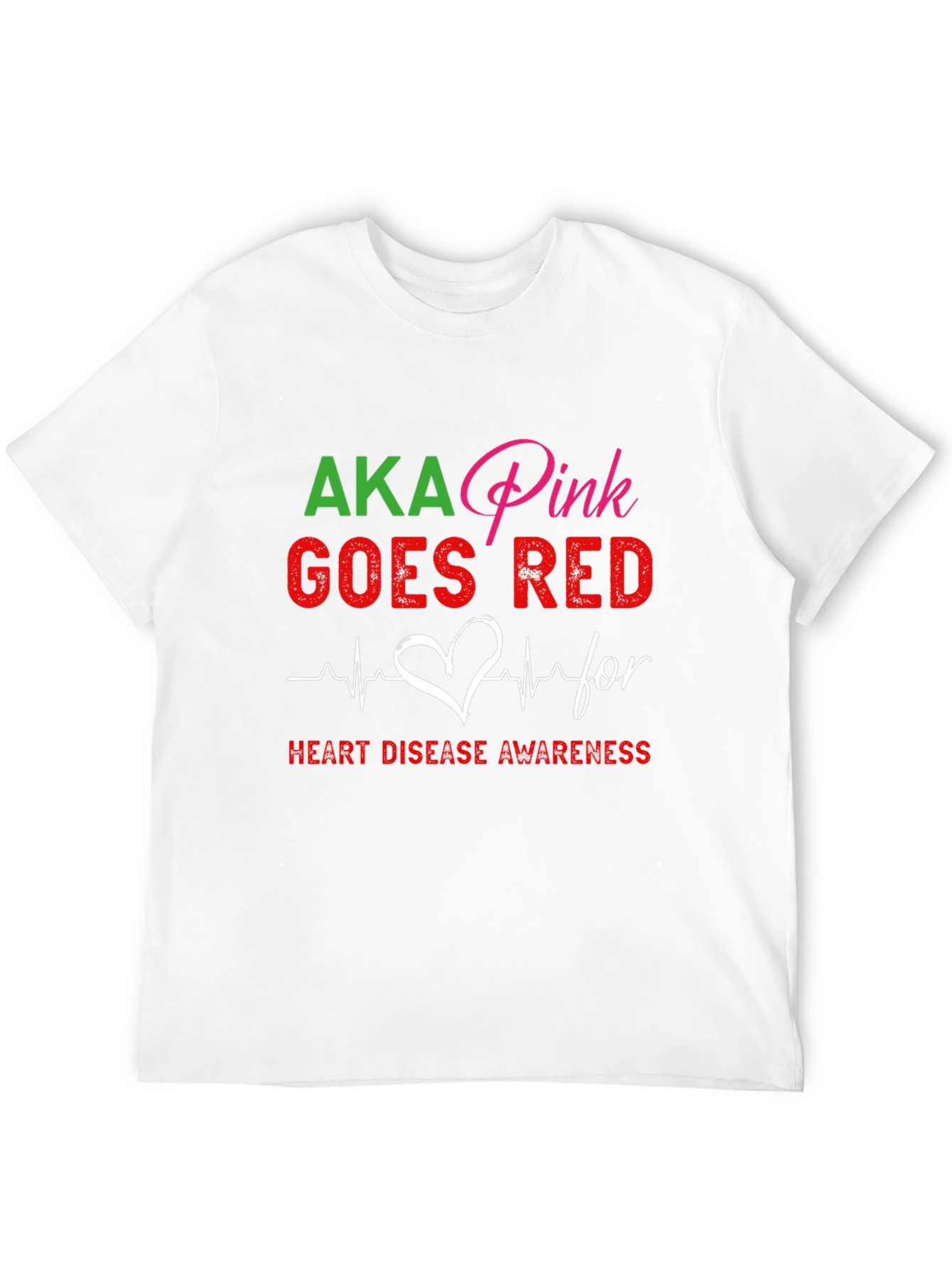 AKA Pink Goes Red Heart Disease Awareness T-Shirt