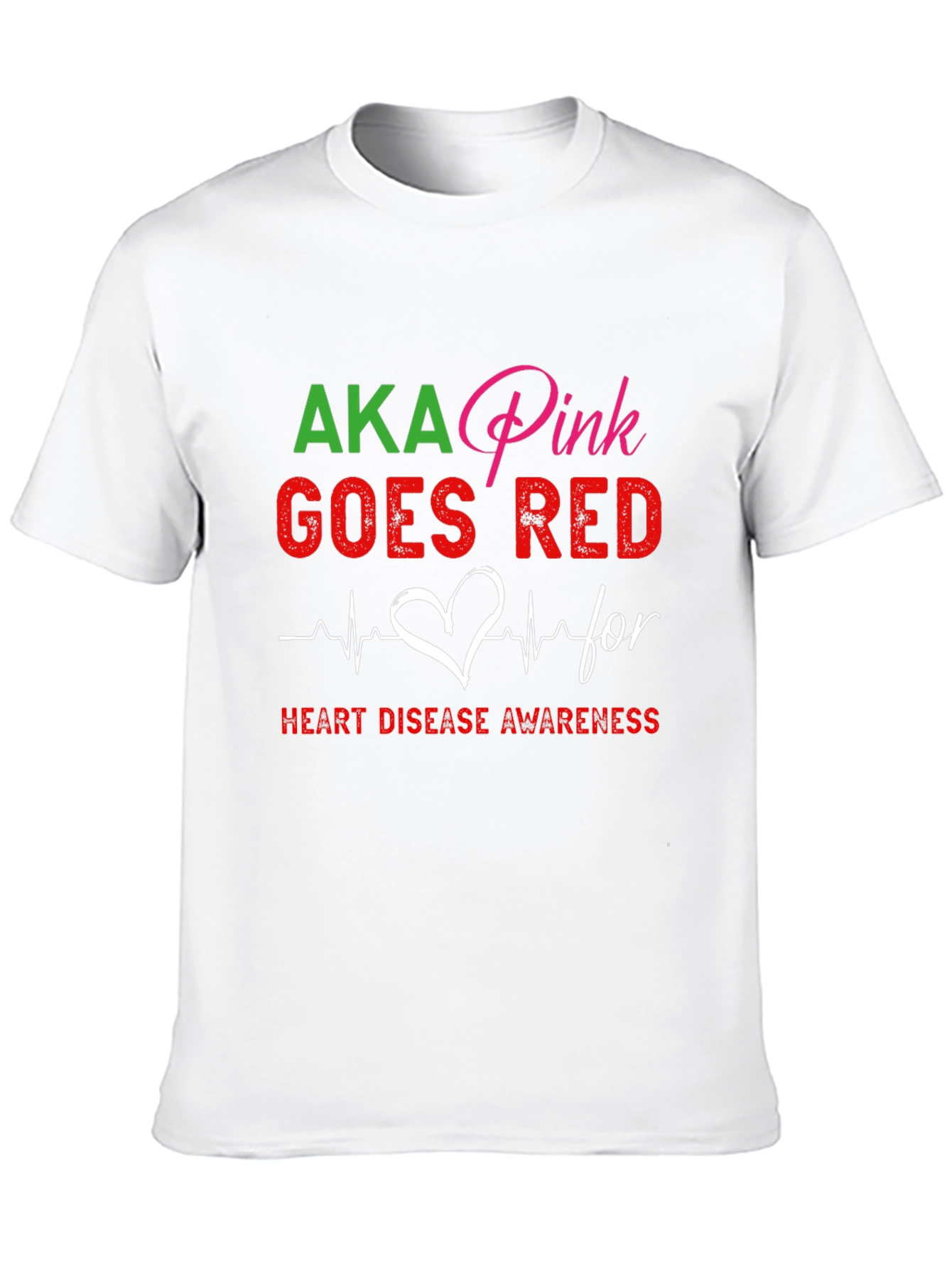 AKA Pink Goes Red Heart Disease Awareness T-Shirt