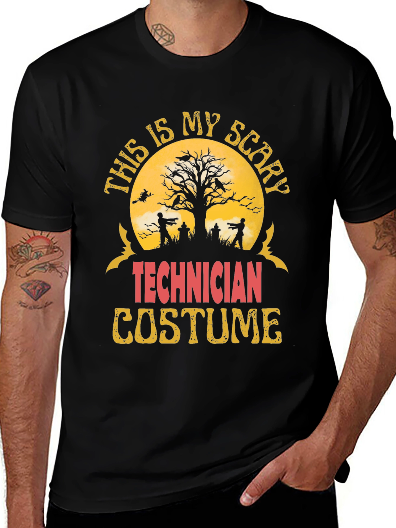Scary Technician Halloween Costume T-Shirt