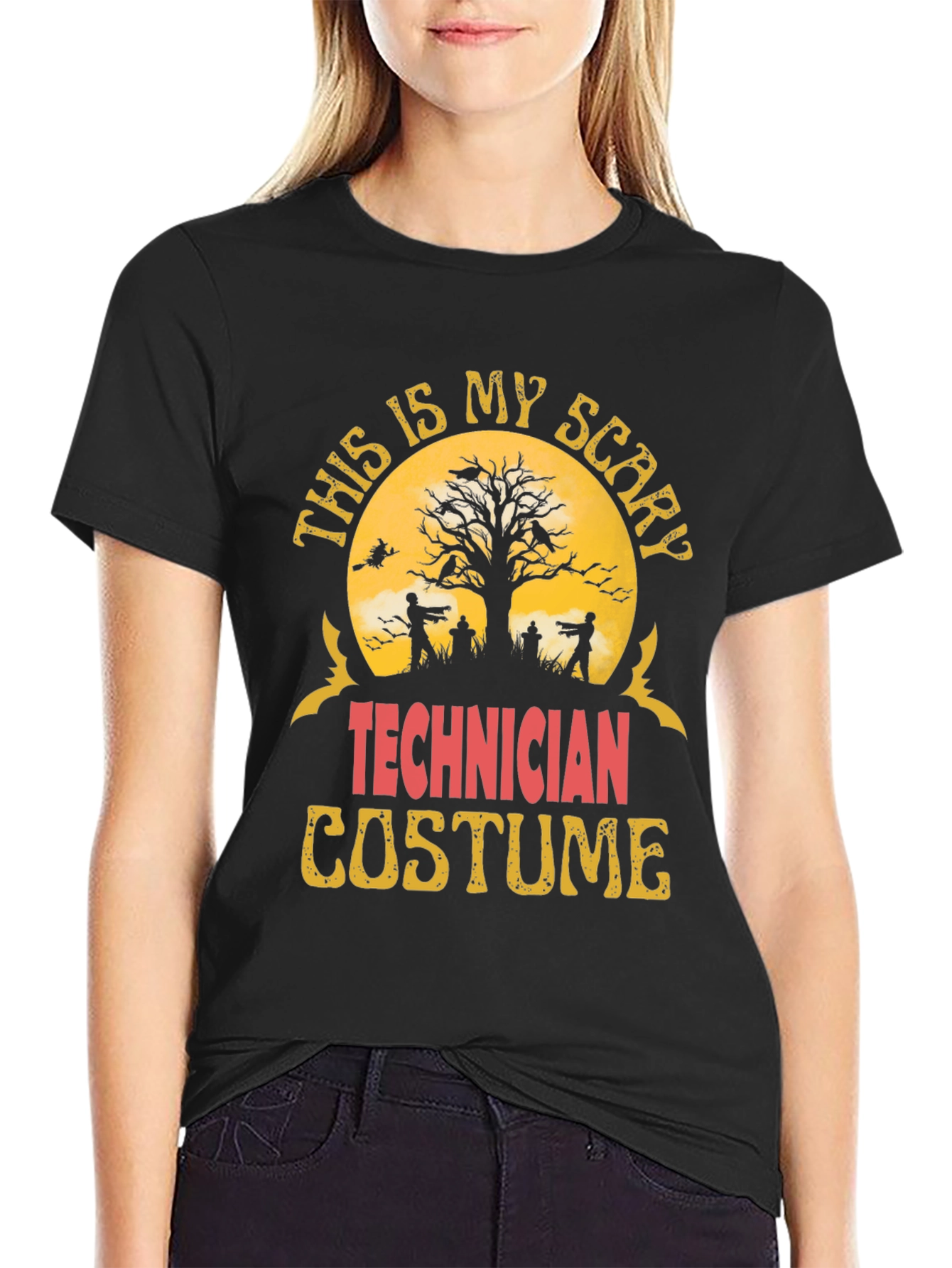 Scary Technician Halloween Costume T-Shirt