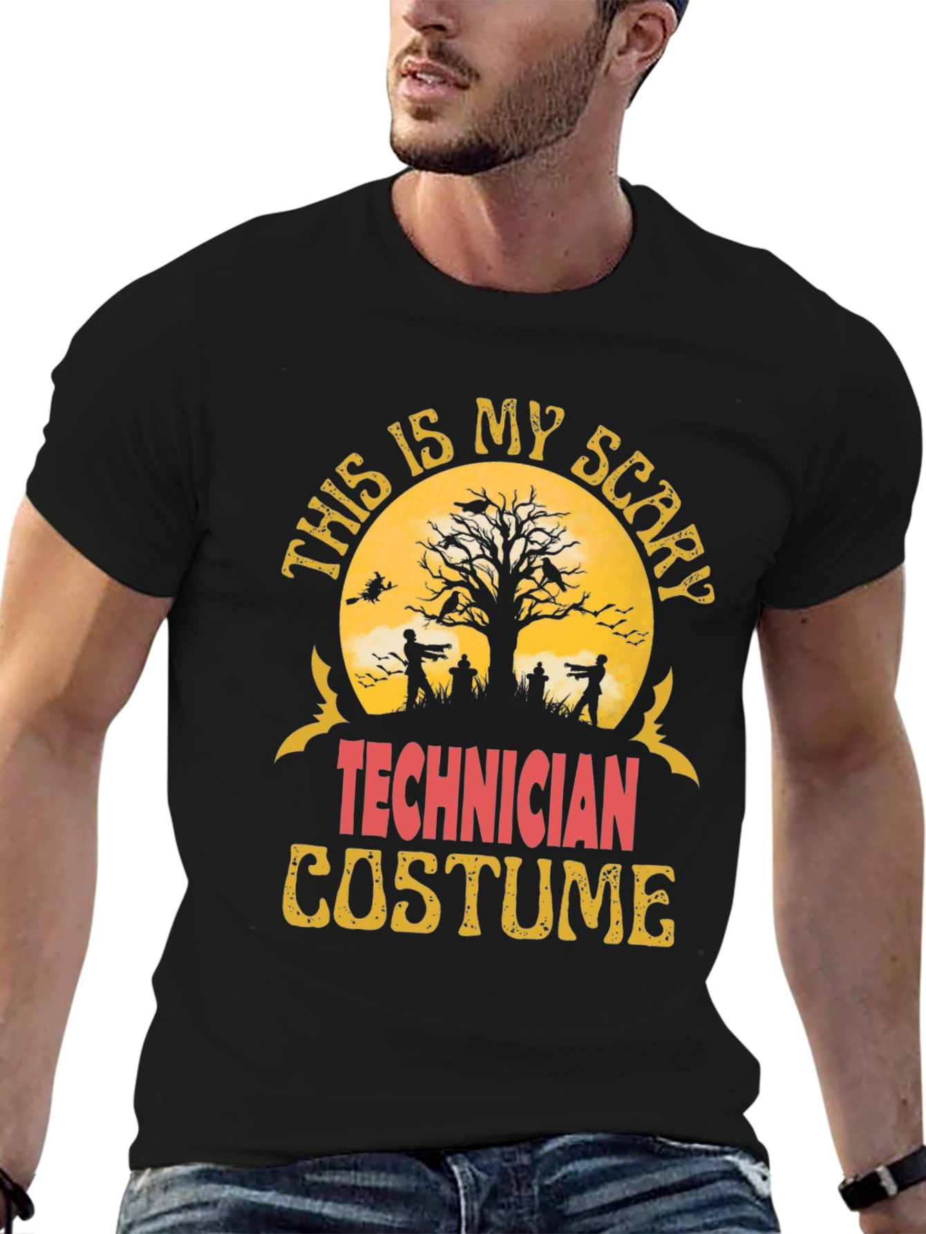 Scary Technician Halloween Costume T-Shirt