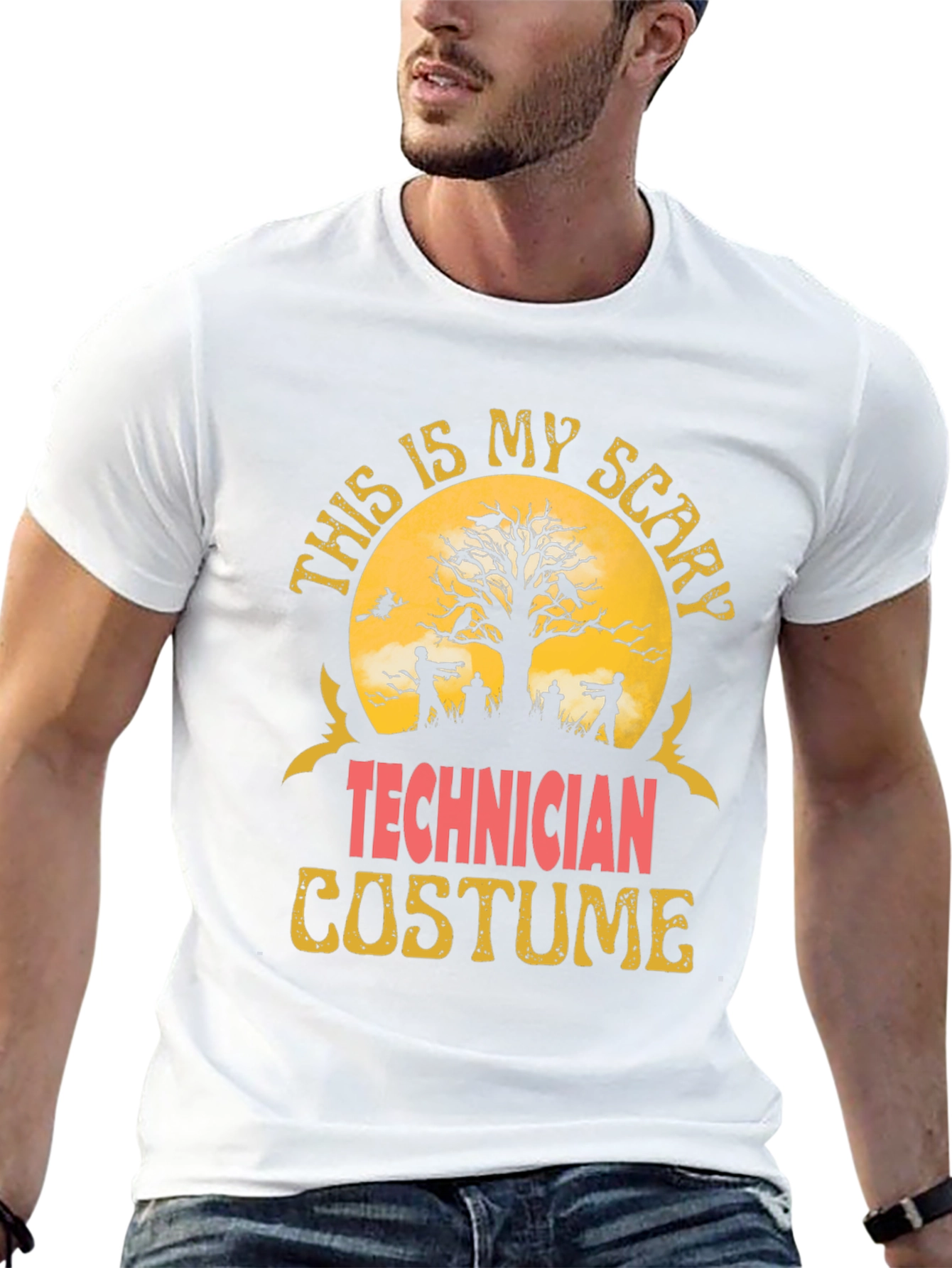 Scary Technician Halloween Costume T-Shirt