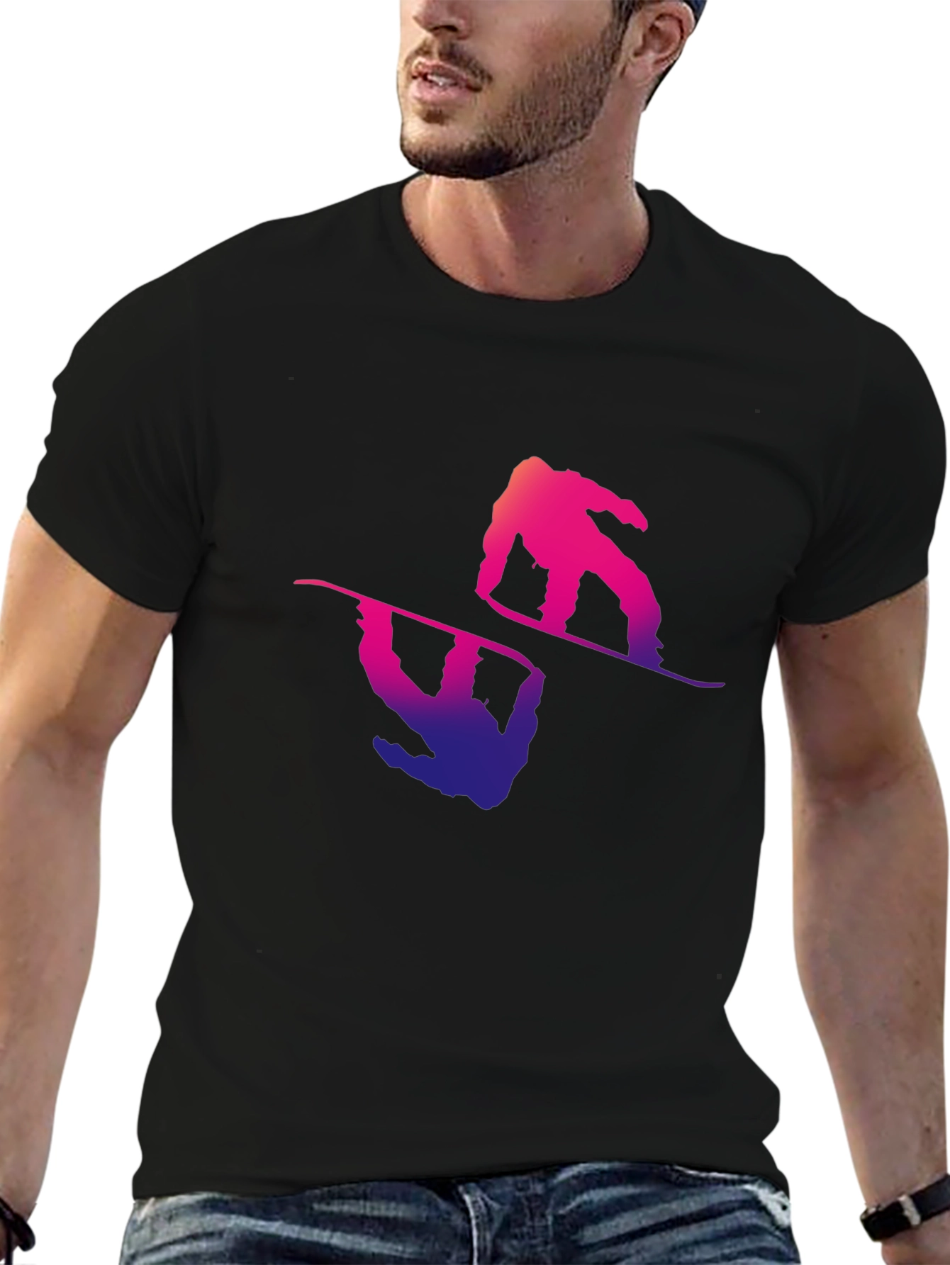 Snowboarder Graphic Tee - Mens Black T-Shirt