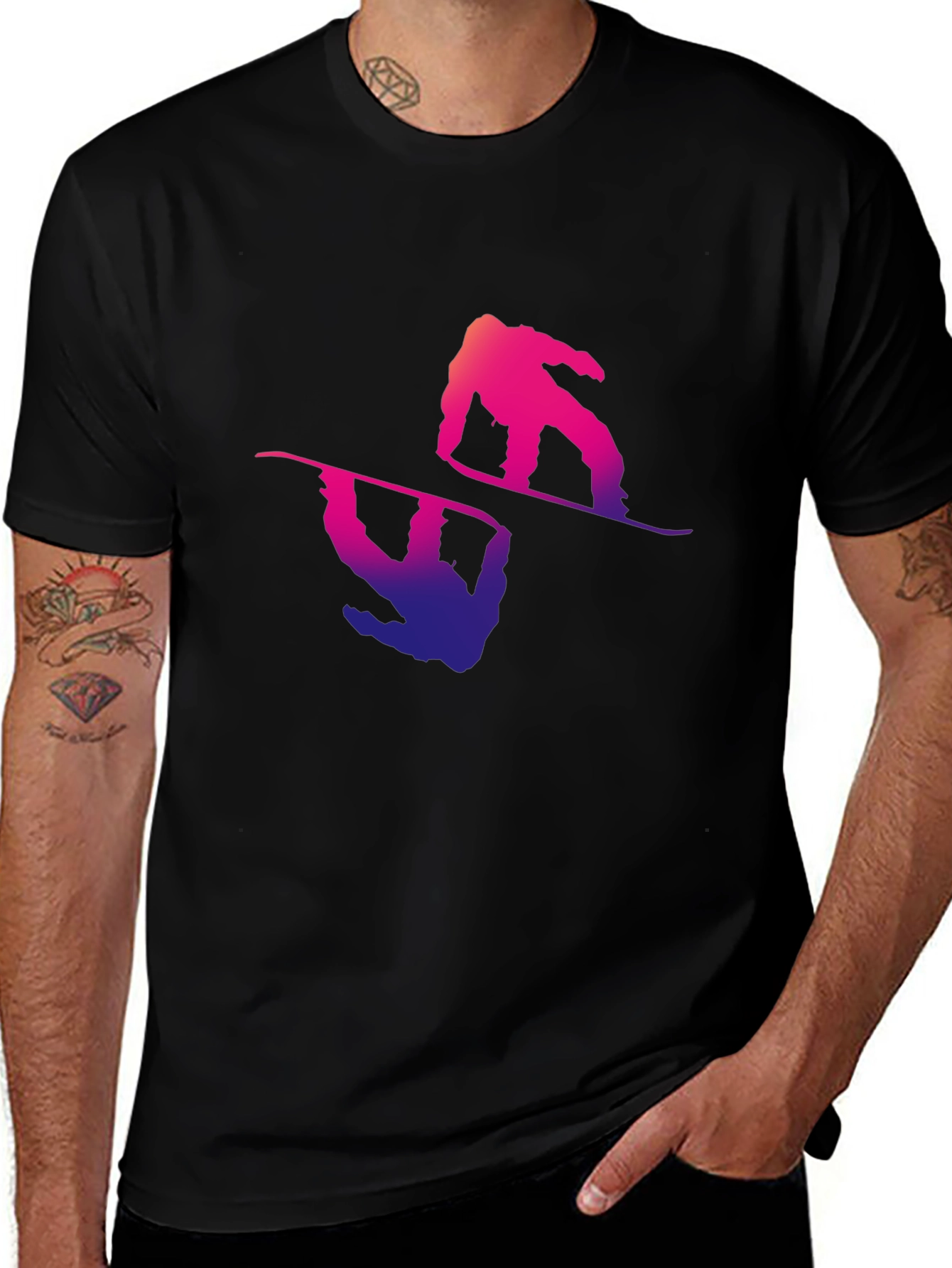 Snowboarder Graphic Tee - Mens Black T-Shirt