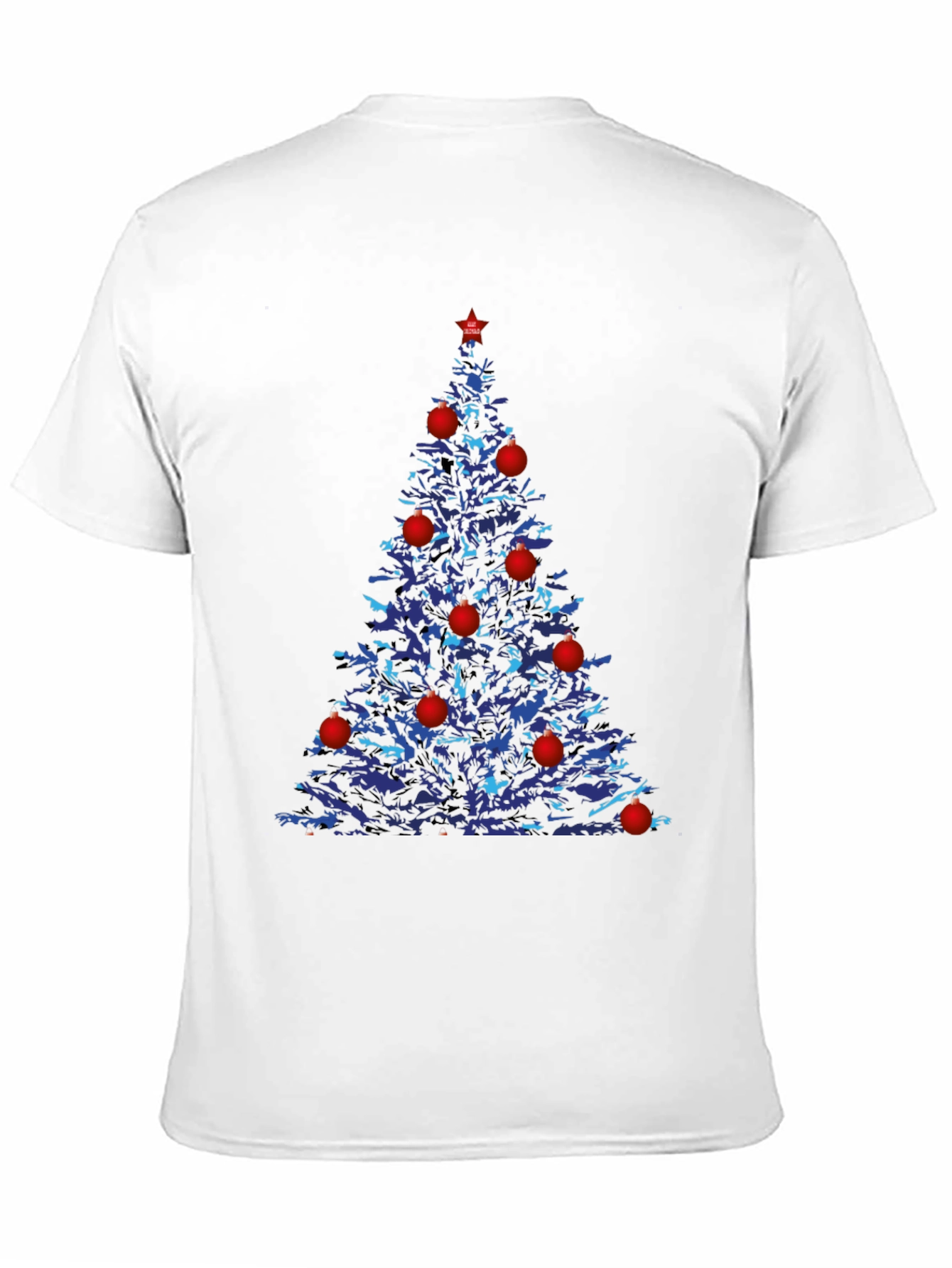 Festive Christmas Tree Graphic Tee - Black