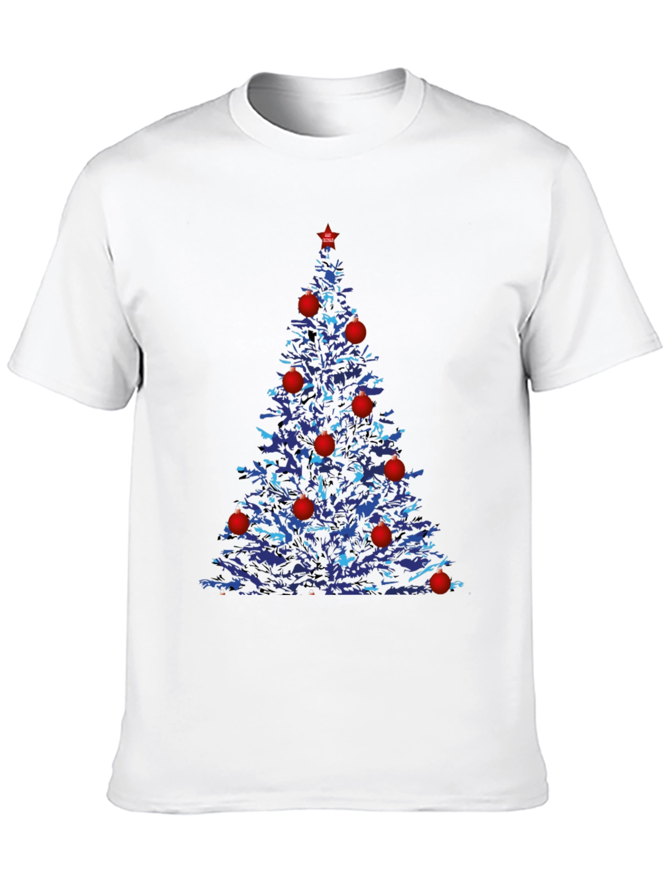 Festive Christmas Tree Graphic Tee - Black