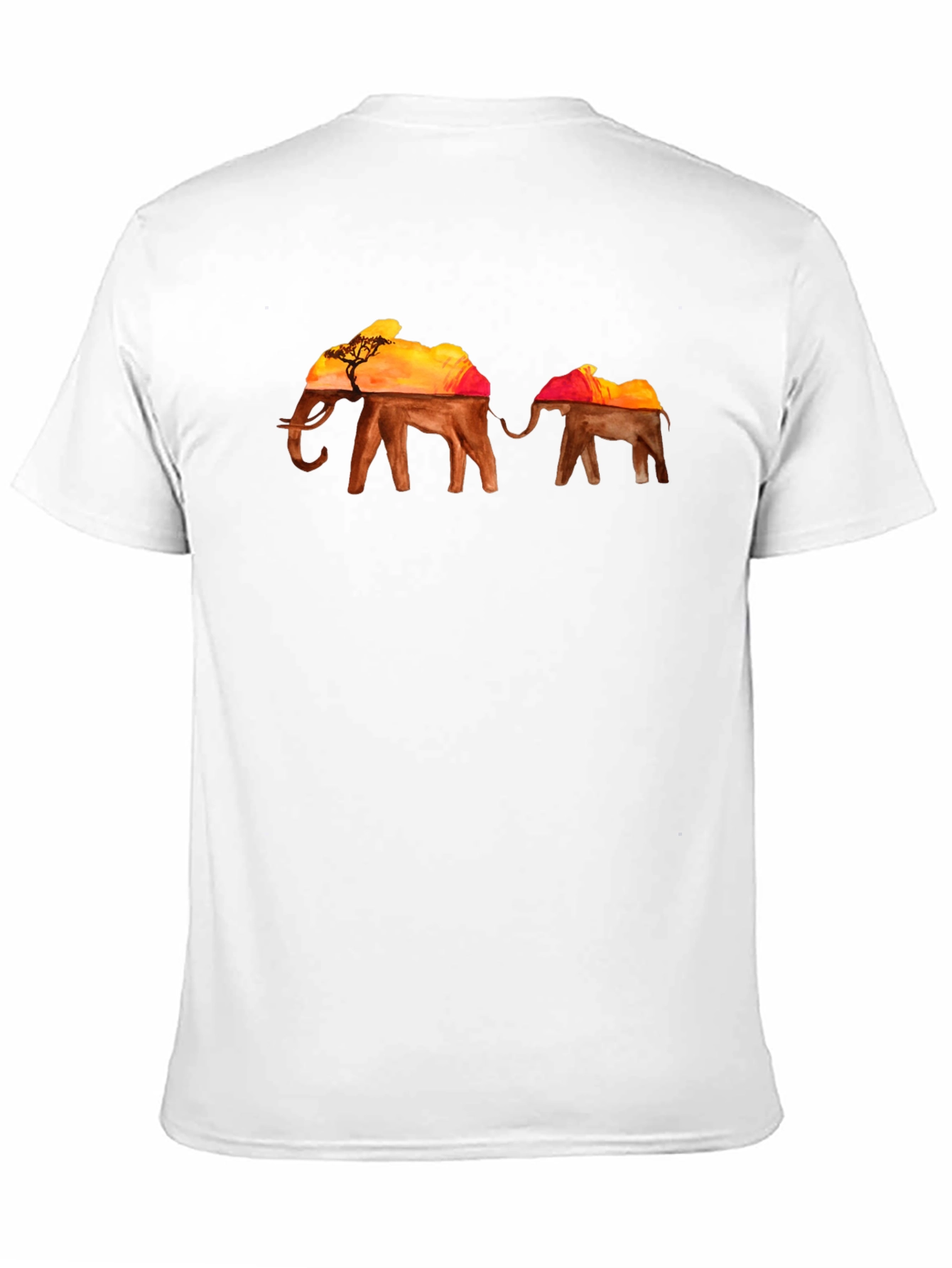 Elephant Silhouette T-Shirt - African Sunset Graphic Tee