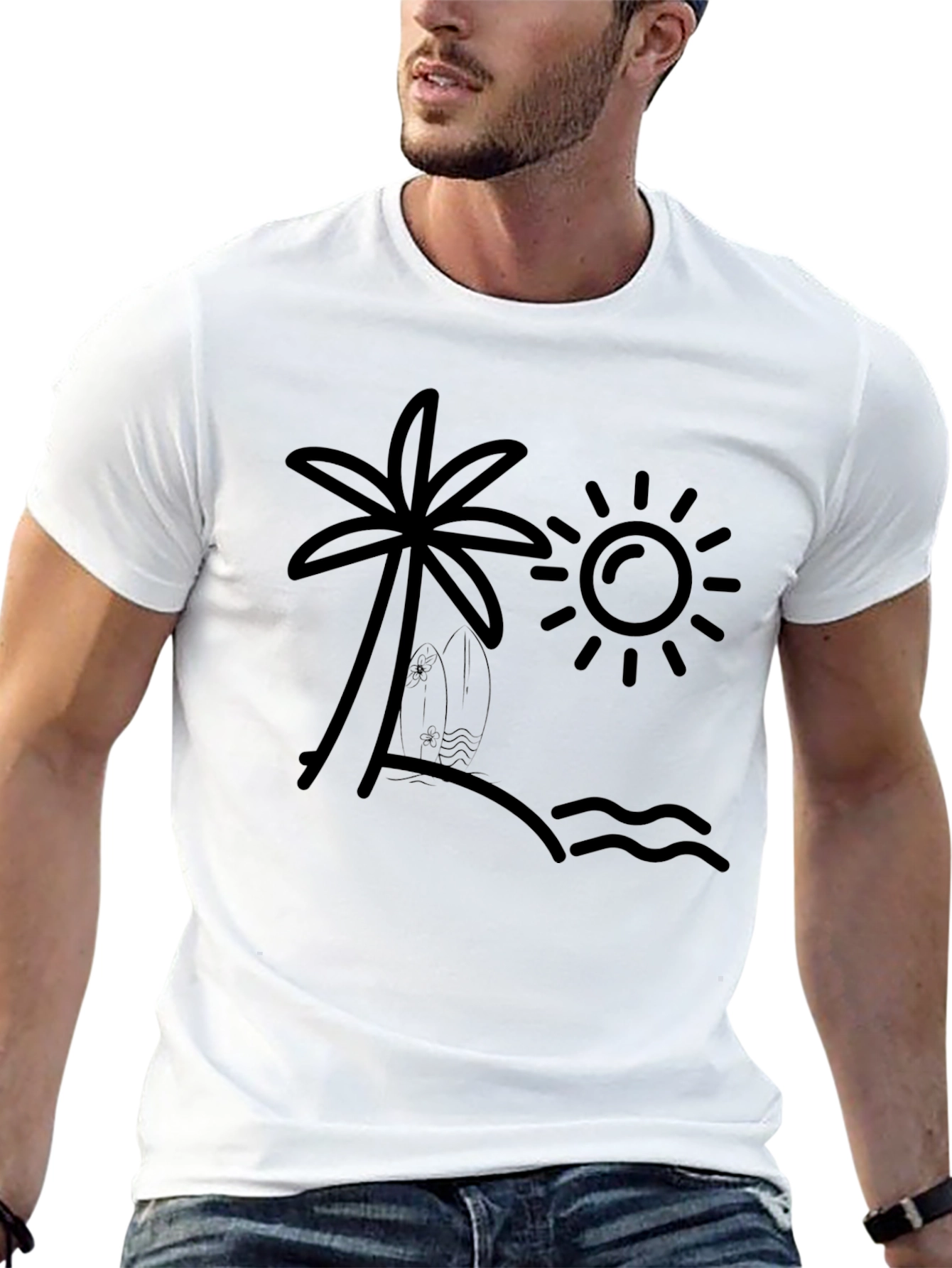 Beach Life Graphic Tee - Palm Tree & Sun
