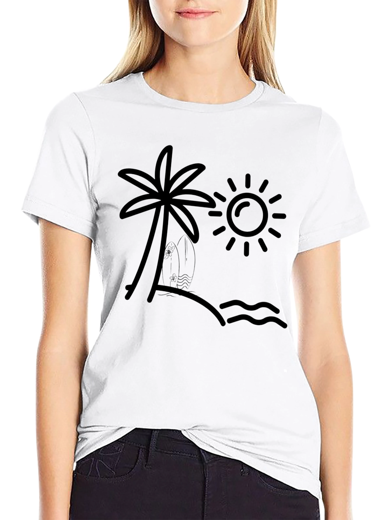 Beach Life Graphic Tee - Palm Tree & Sun