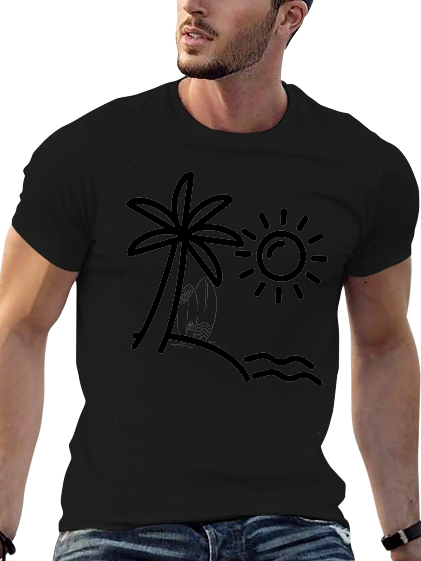 Beach Life Graphic Tee - Palm Tree & Sun