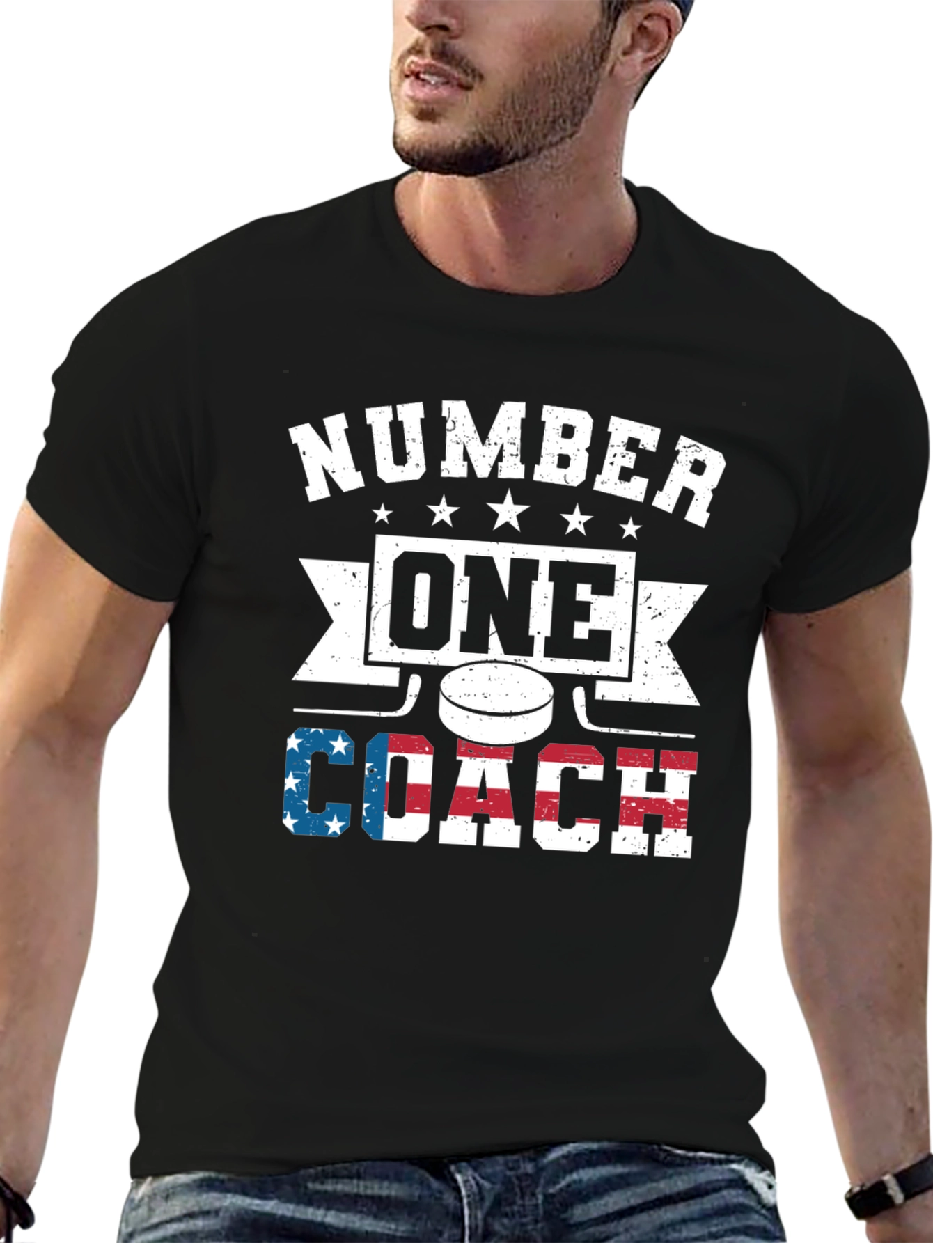 Number One Hockey Coach Graphic T-Shirt