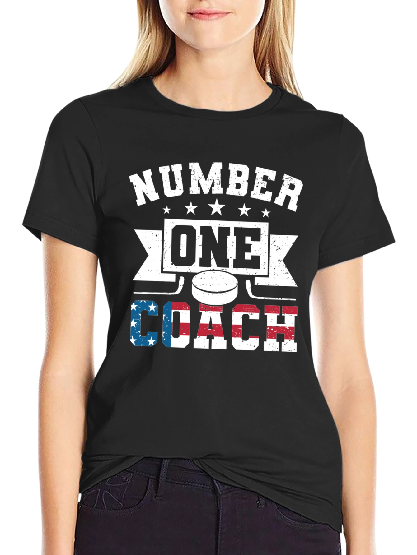Number One Hockey Coach Graphic T-Shirt