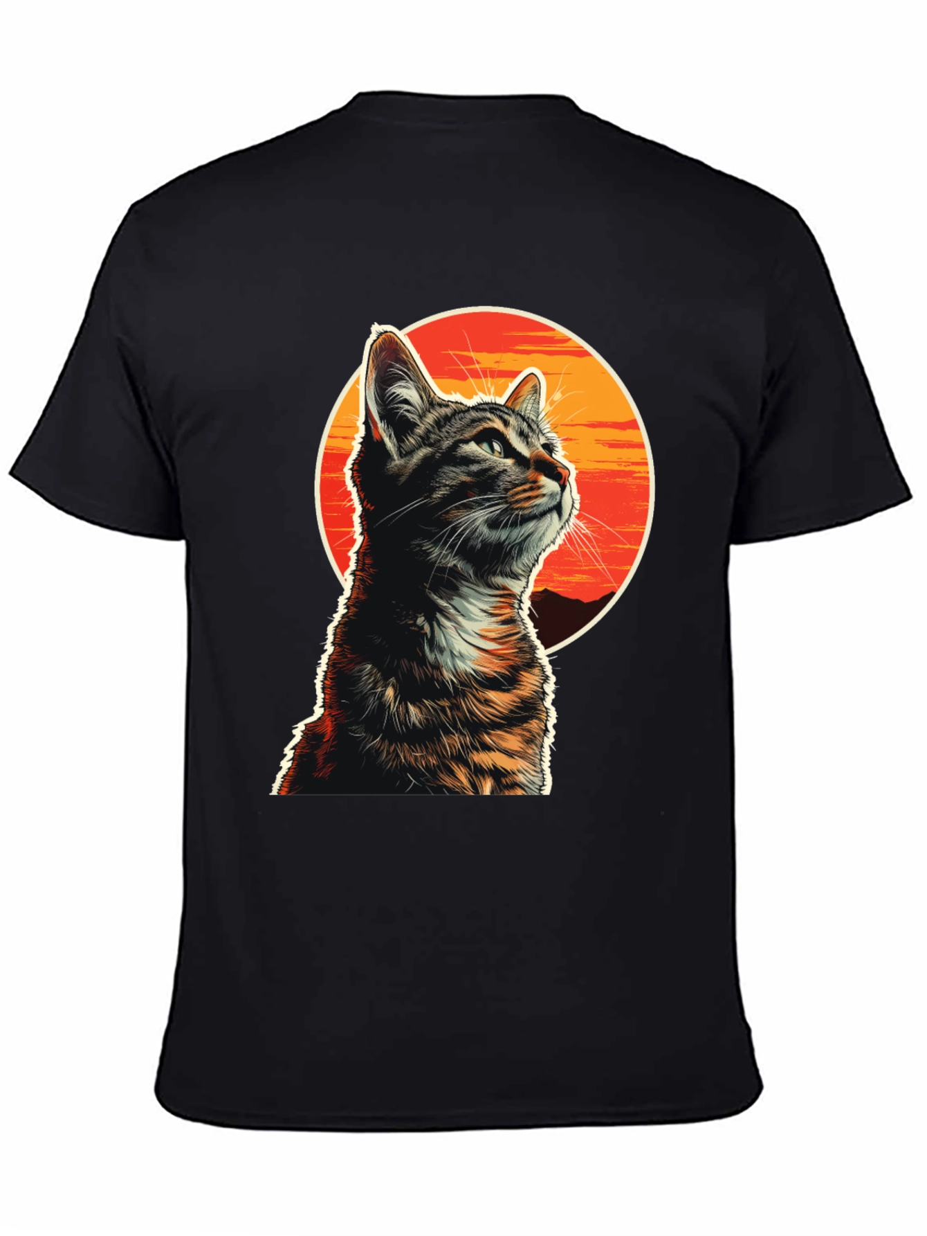 Sunset Cat Graphic T-Shirt - Unique Design