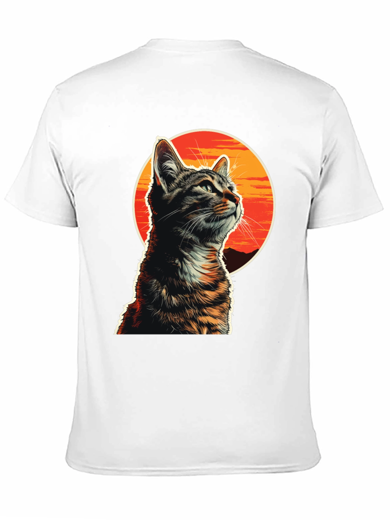 Sunset Cat Graphic T-Shirt - Unique Design