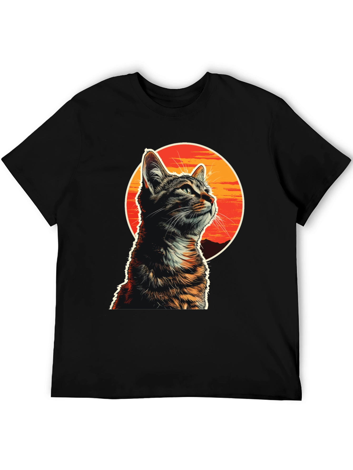 Sunset Cat Graphic T-Shirt - Unique Design
