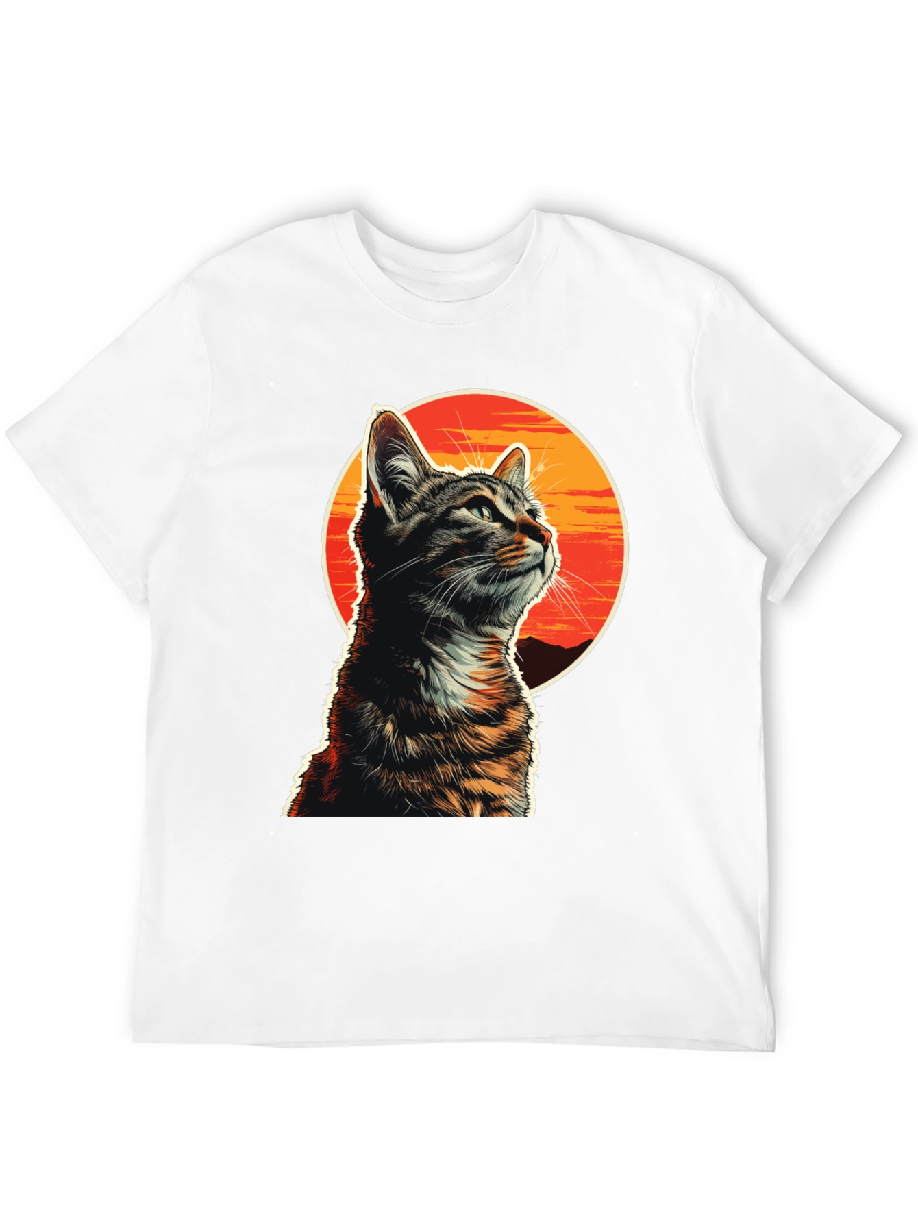 Sunset Cat Graphic T-Shirt - Unique Design