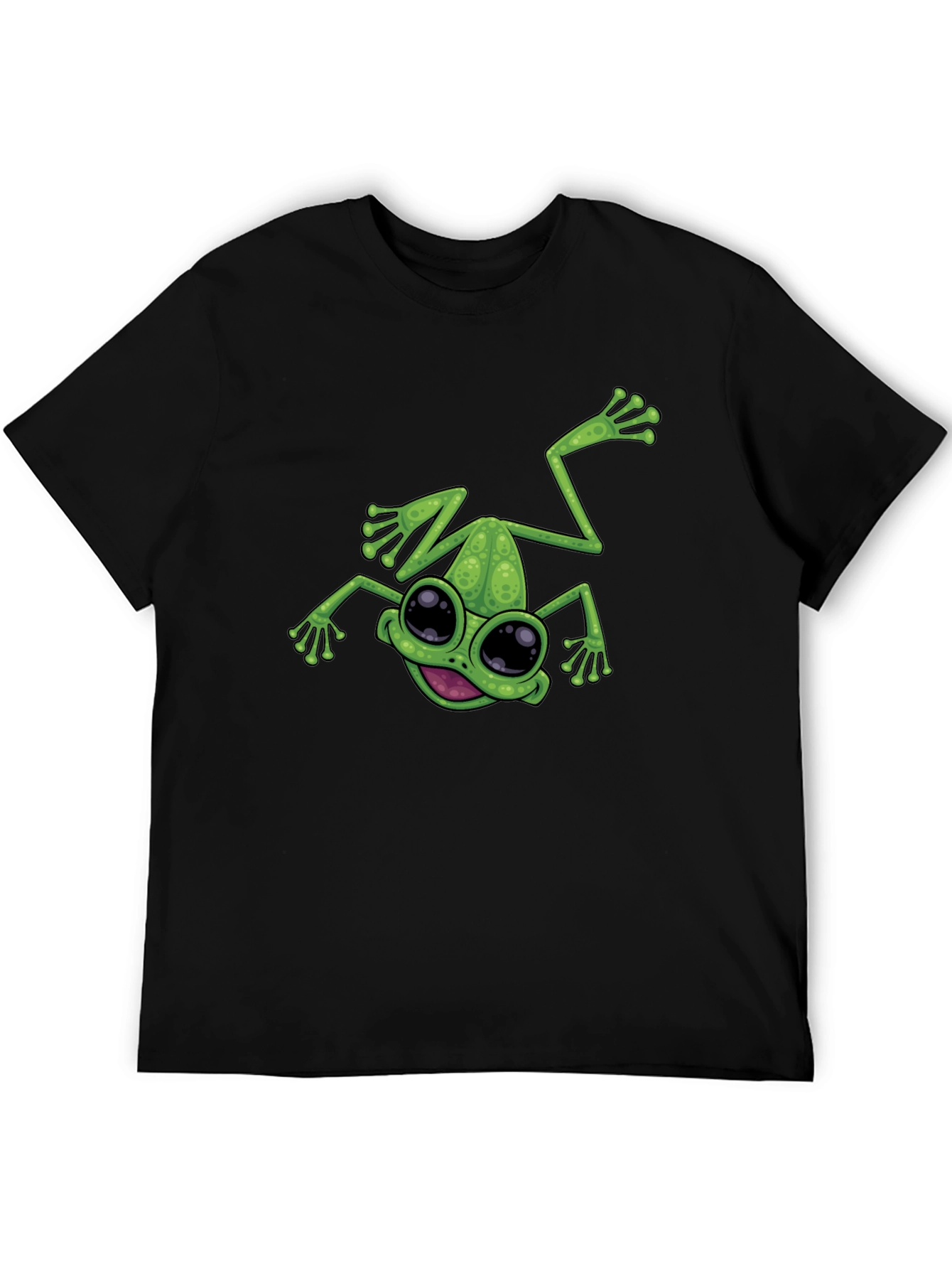 Funny Frog Graphic Black T-Shirt