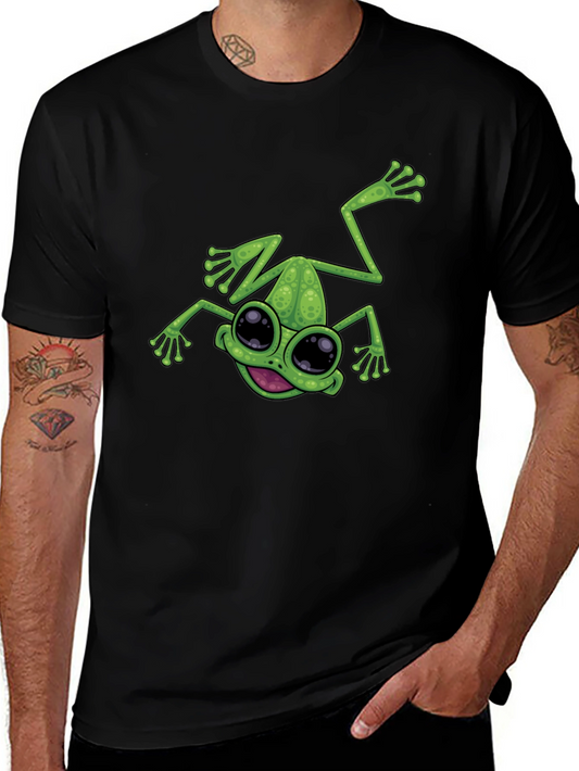 Funny Frog Graphic Black T-Shirt