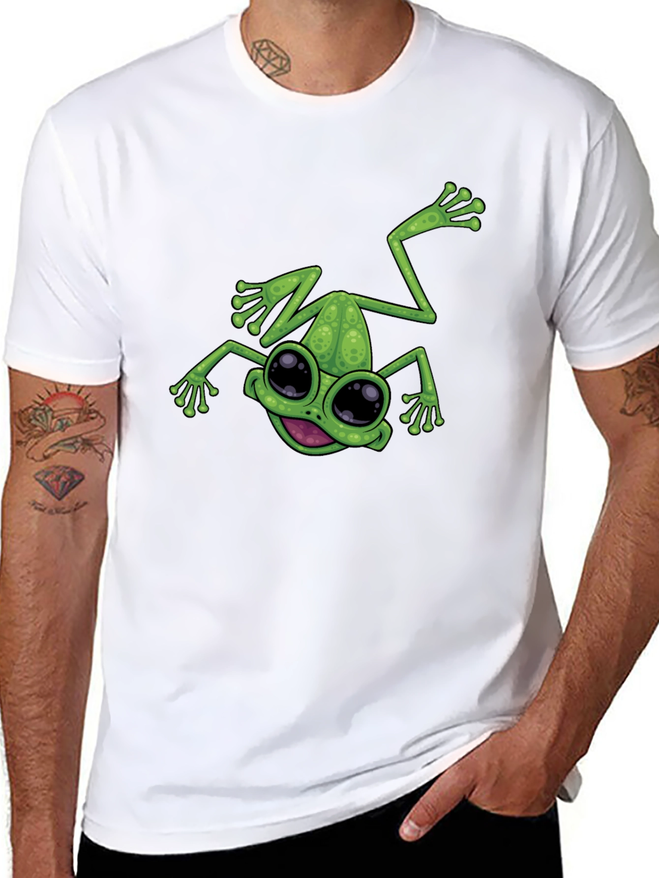 Funny Frog Graphic Black T-Shirt
