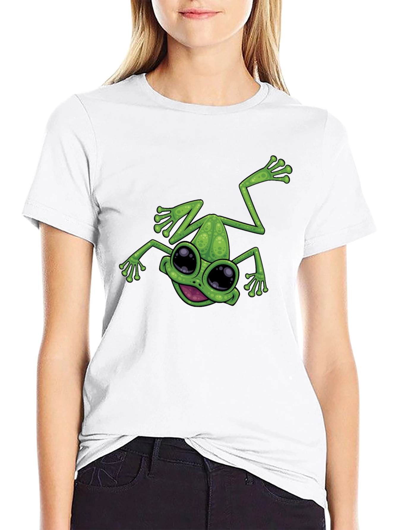 Funny Frog Graphic Black T-Shirt