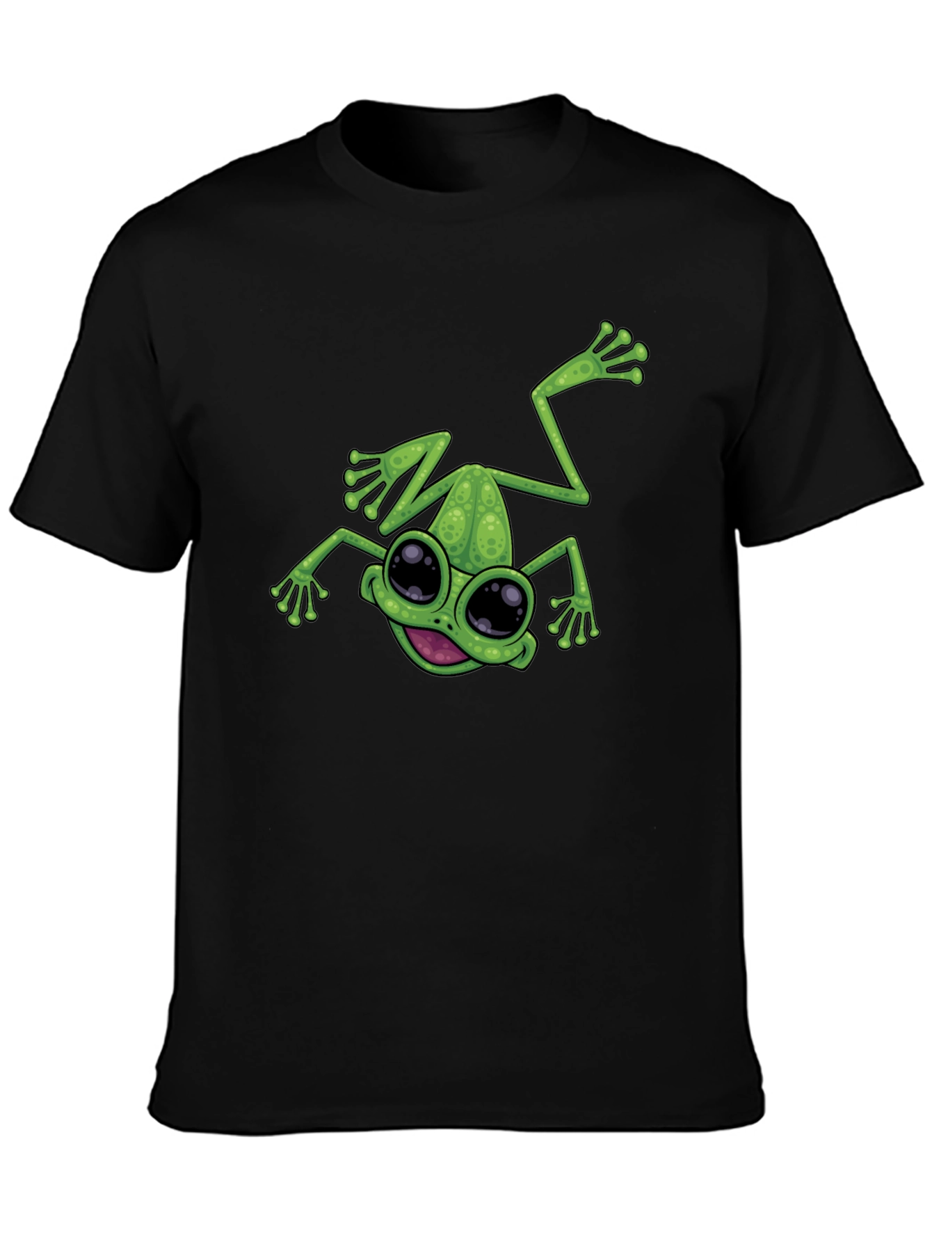 Funny Frog Graphic Black T-Shirt