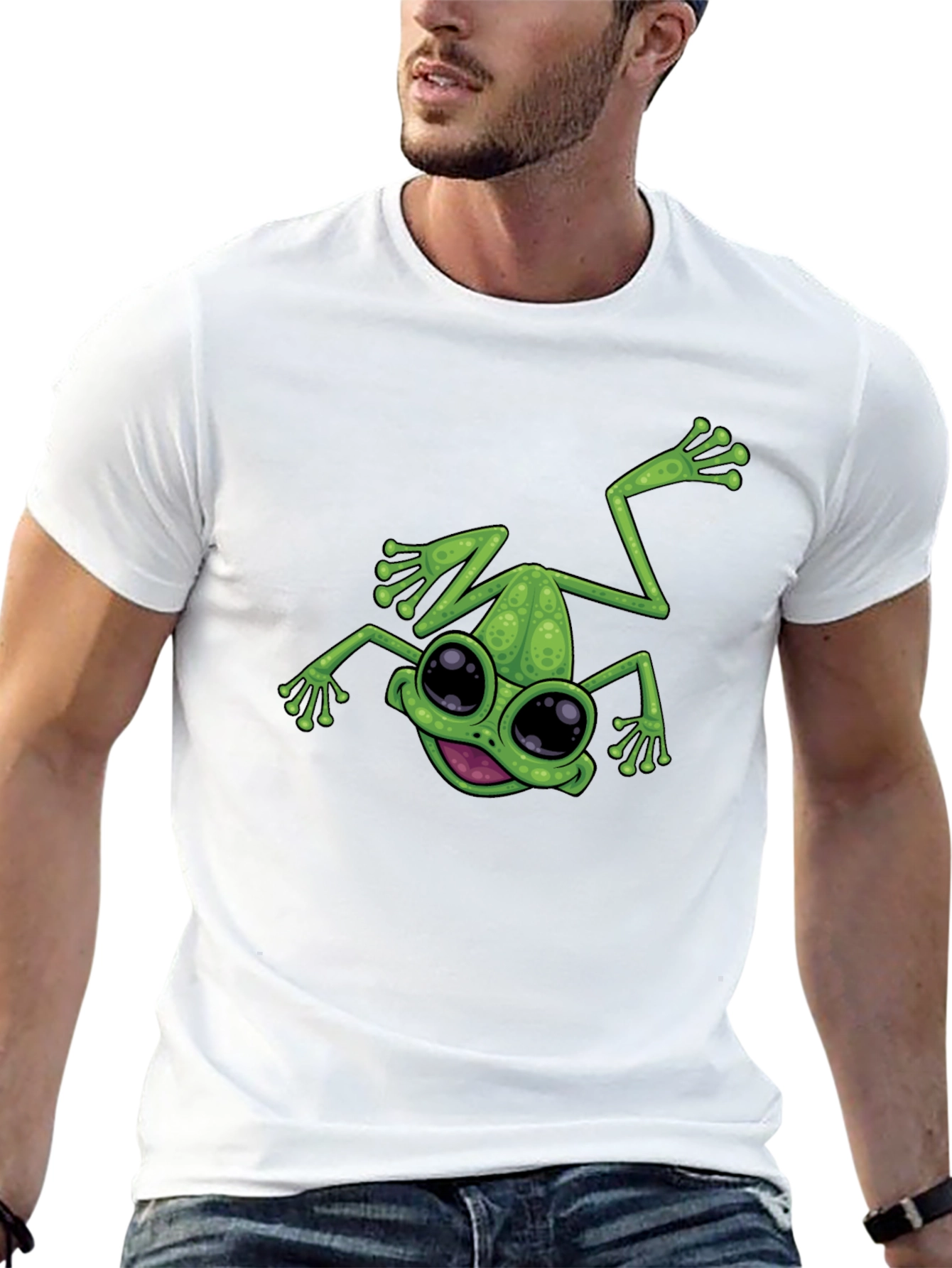 Funny Frog Graphic Black T-Shirt