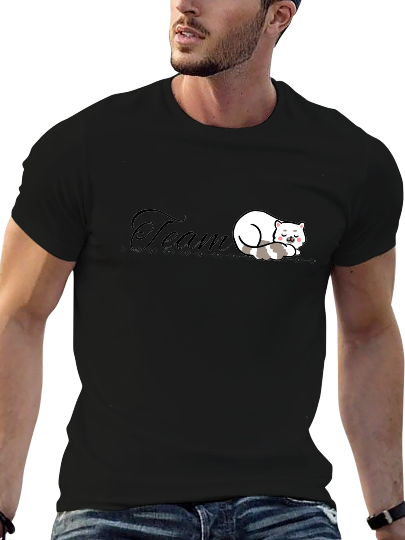 Team Cat Nap Black T-Shirt - Soft & Comfy