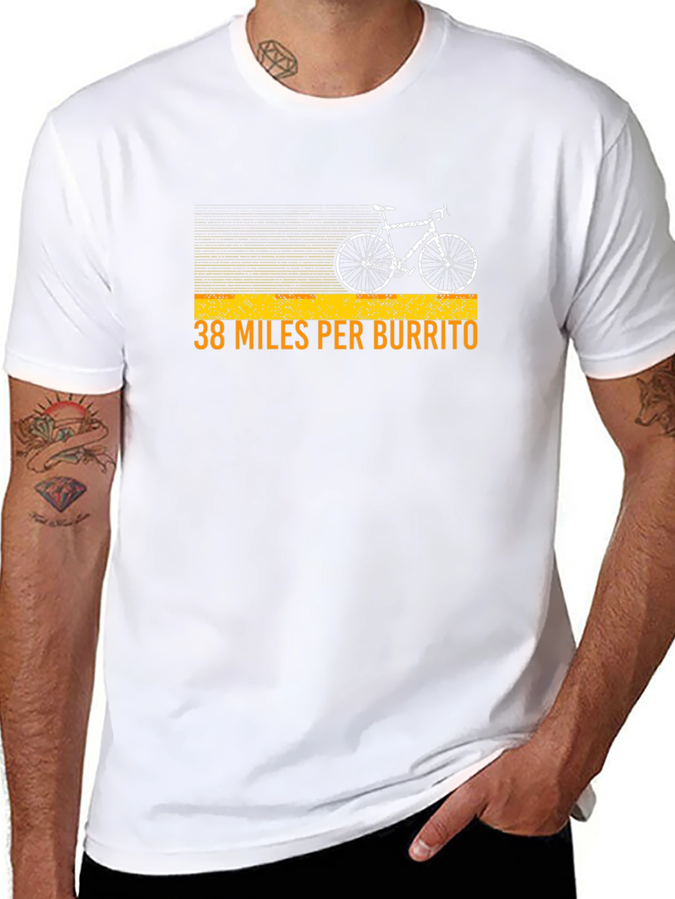 38 Miles Per Burrito Funny Cycling T-Shirt