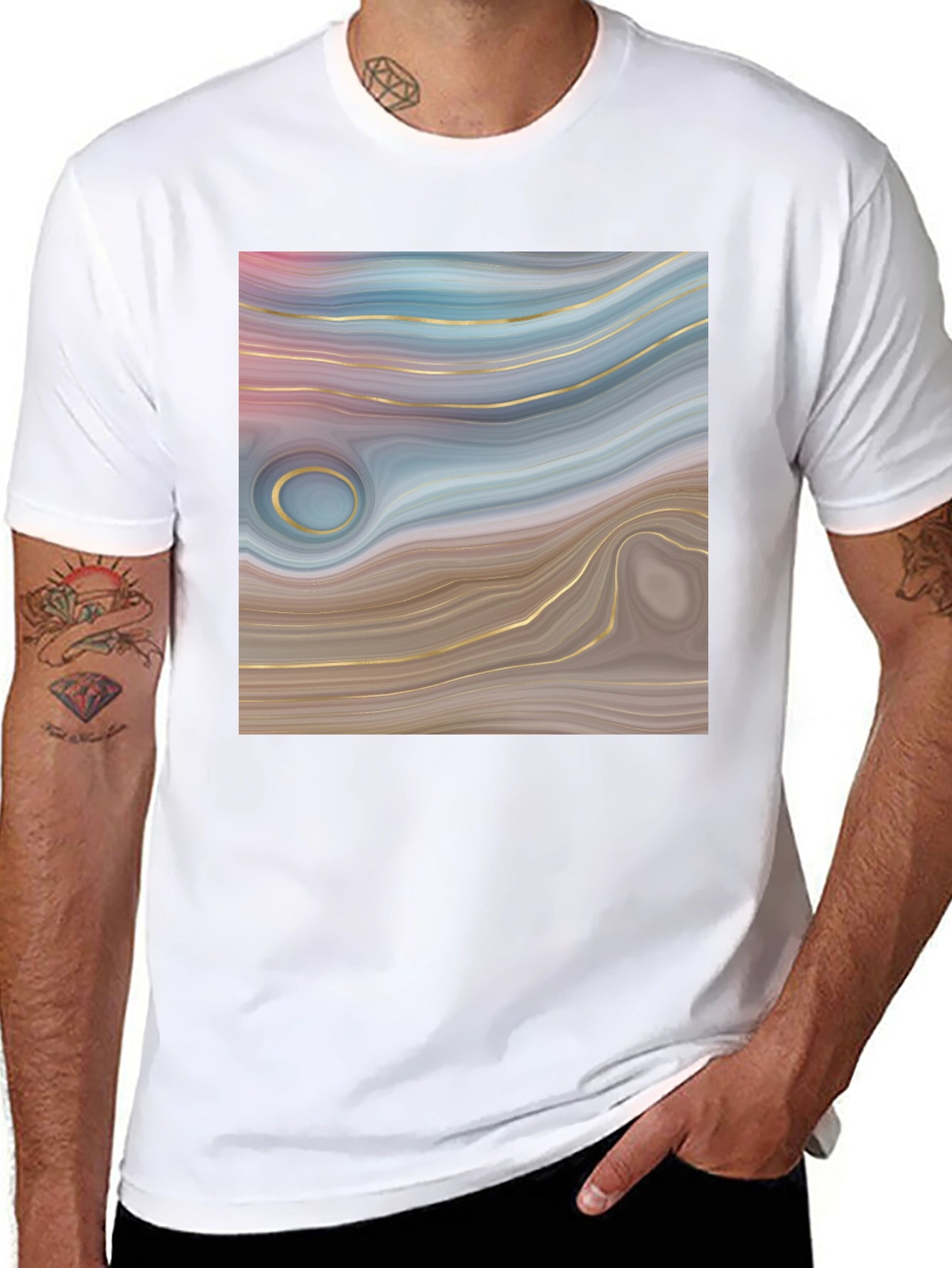 Abstract Swirl Graphic Tee - Trendy Style